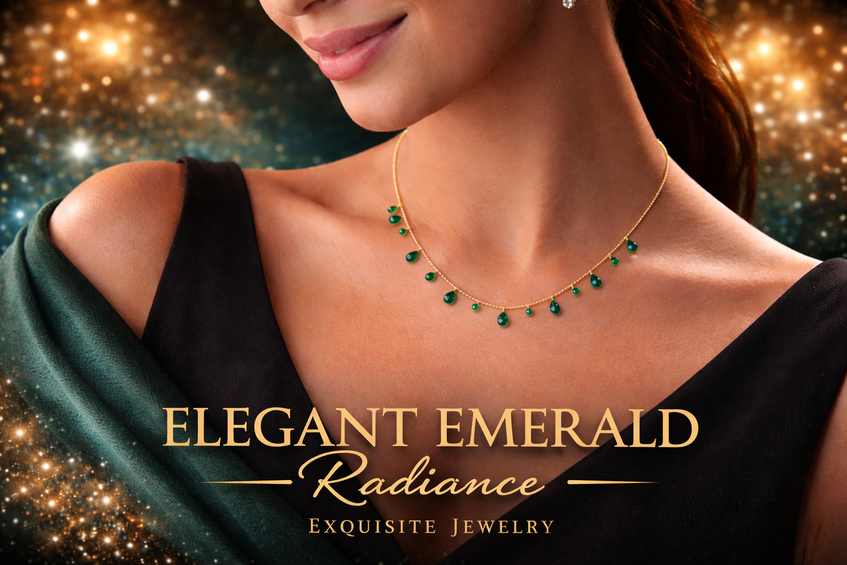 Emerald Teardrop Fringe Necklace