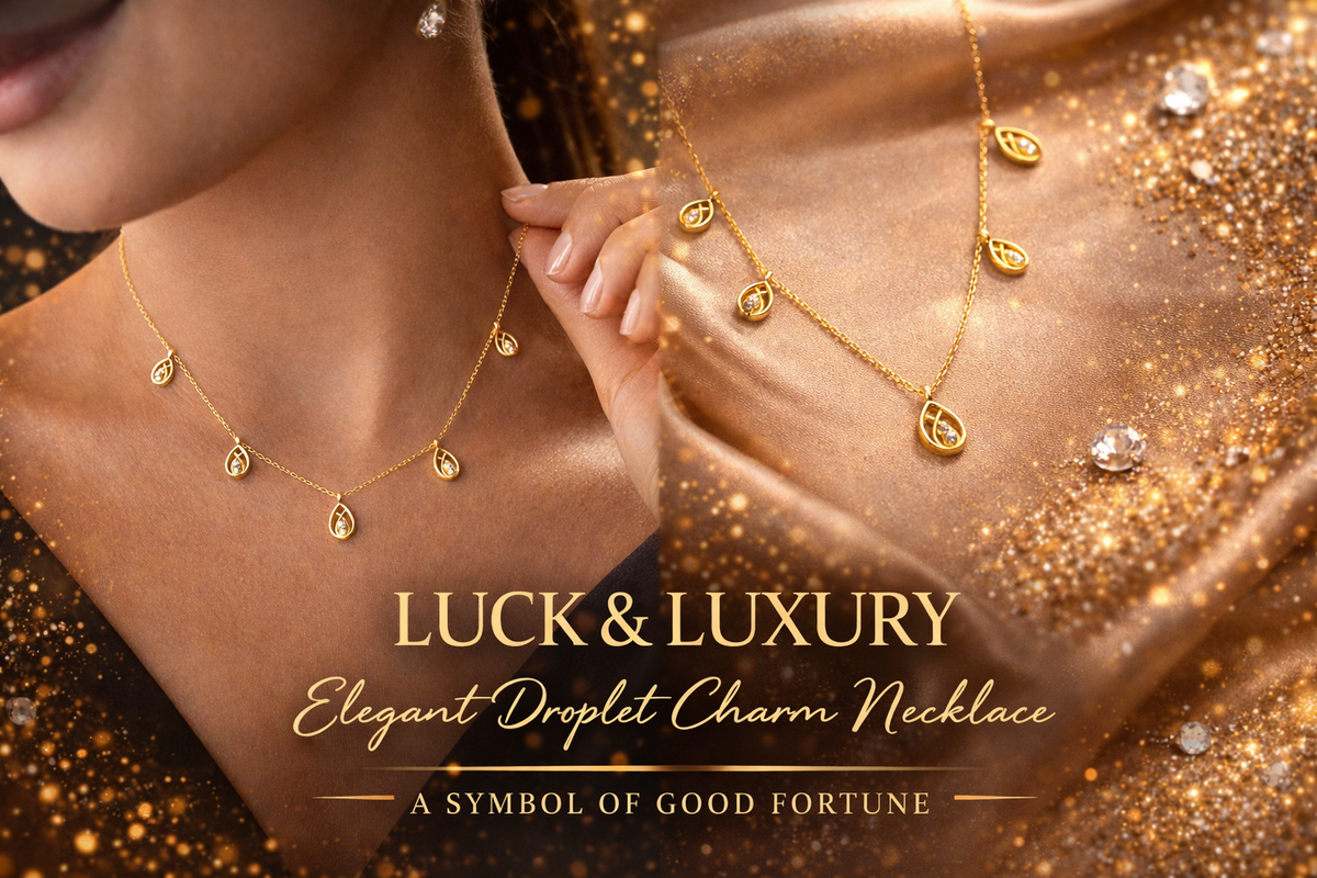 Woven Droplet Charm Necklace