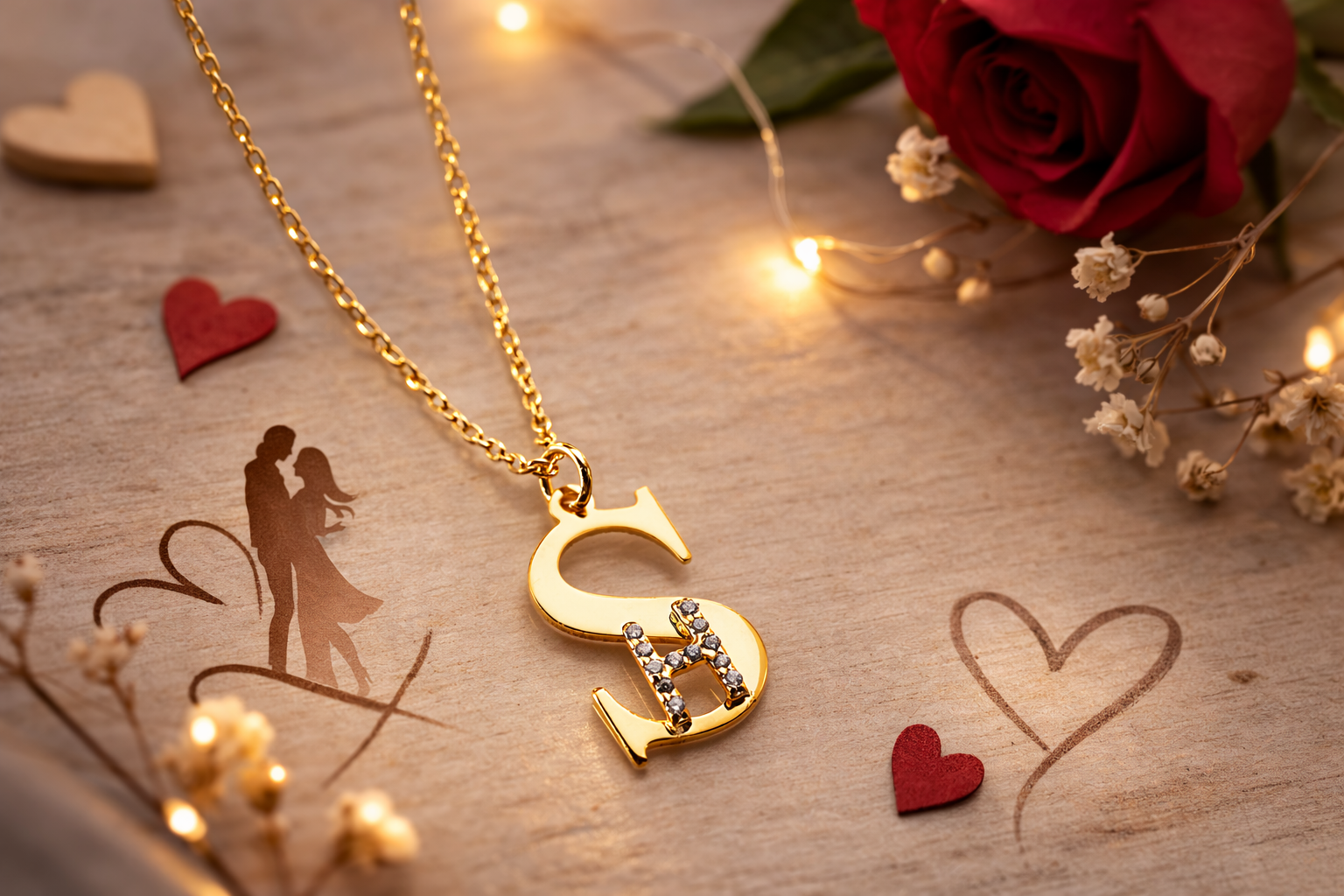Custom Two Initial Pave Necklace