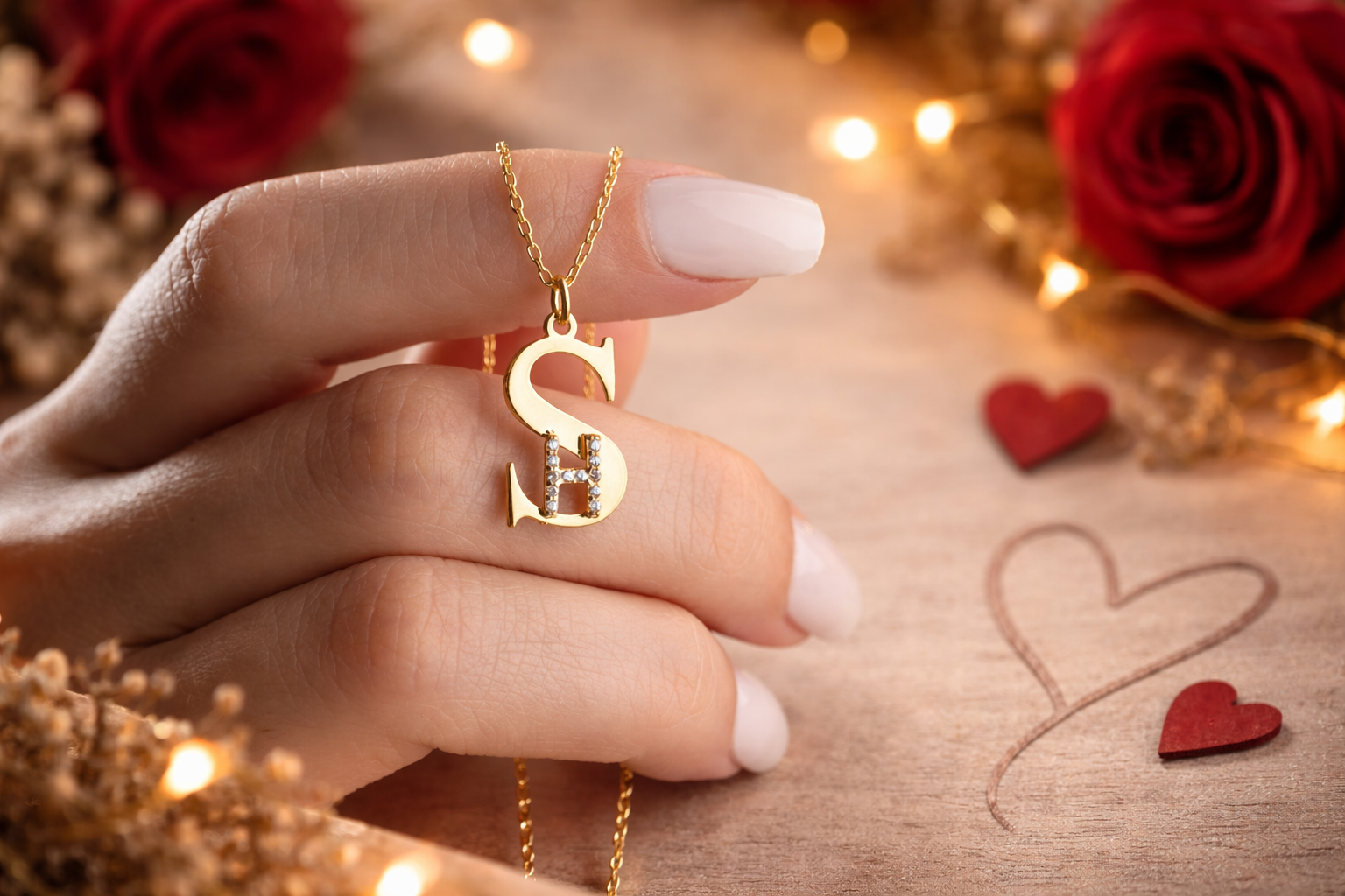 Custom Two Initial Pave Necklace