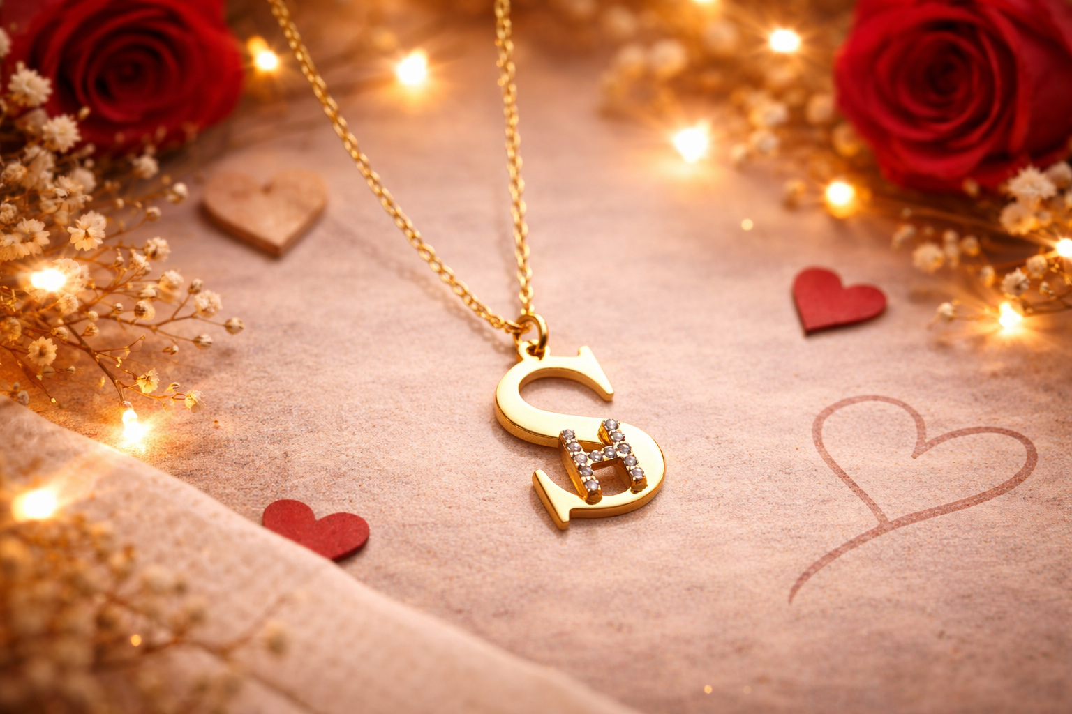 Custom Two Initial Pave Necklace