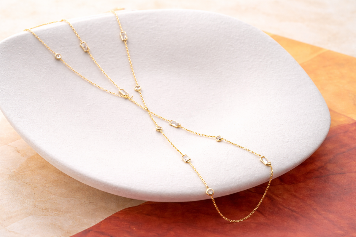 Mixed Crystal Gold Hand Chain Bracelet