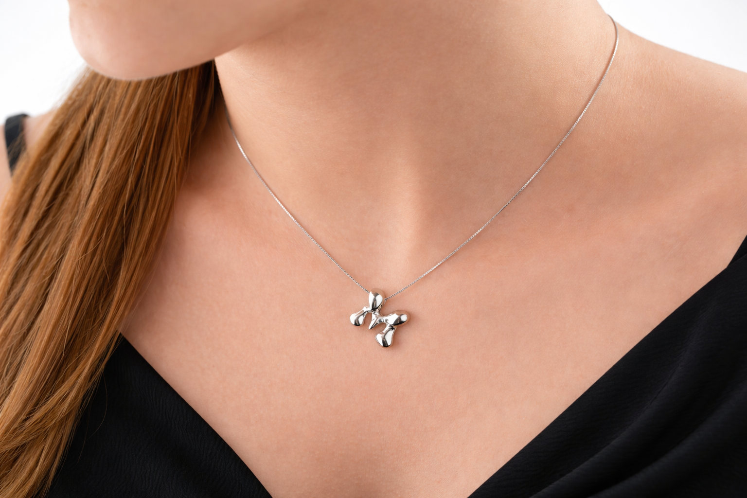 Custom Bubble Letter Initial Necklace