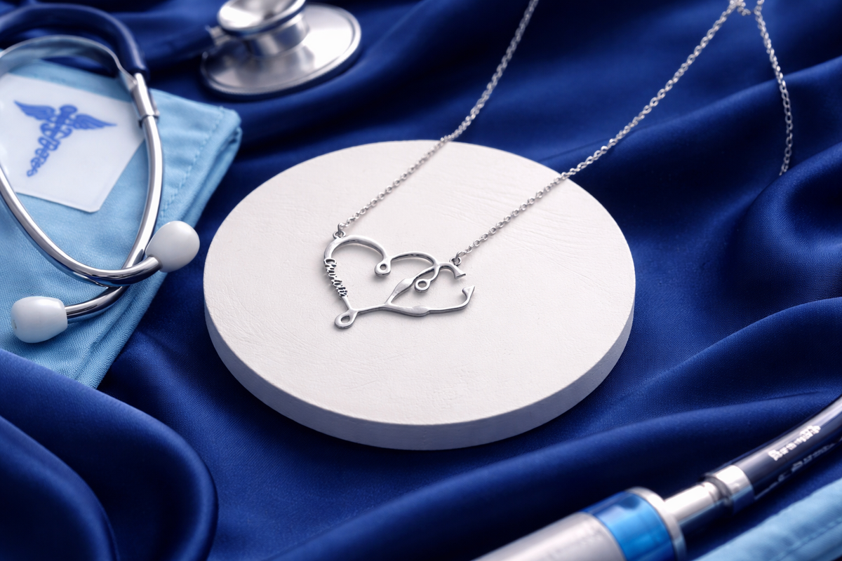 Stethoscope Heart Pendant Necklace