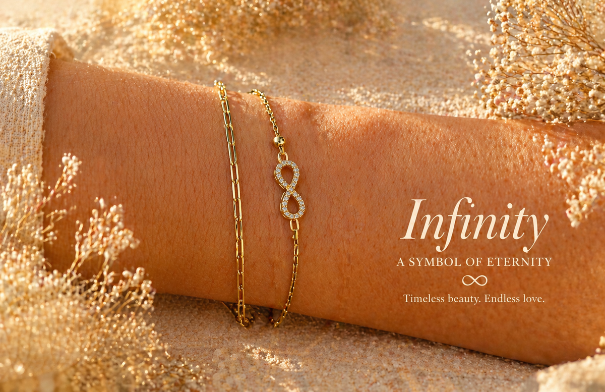 Double Strand Infinity Bracelet in Gold