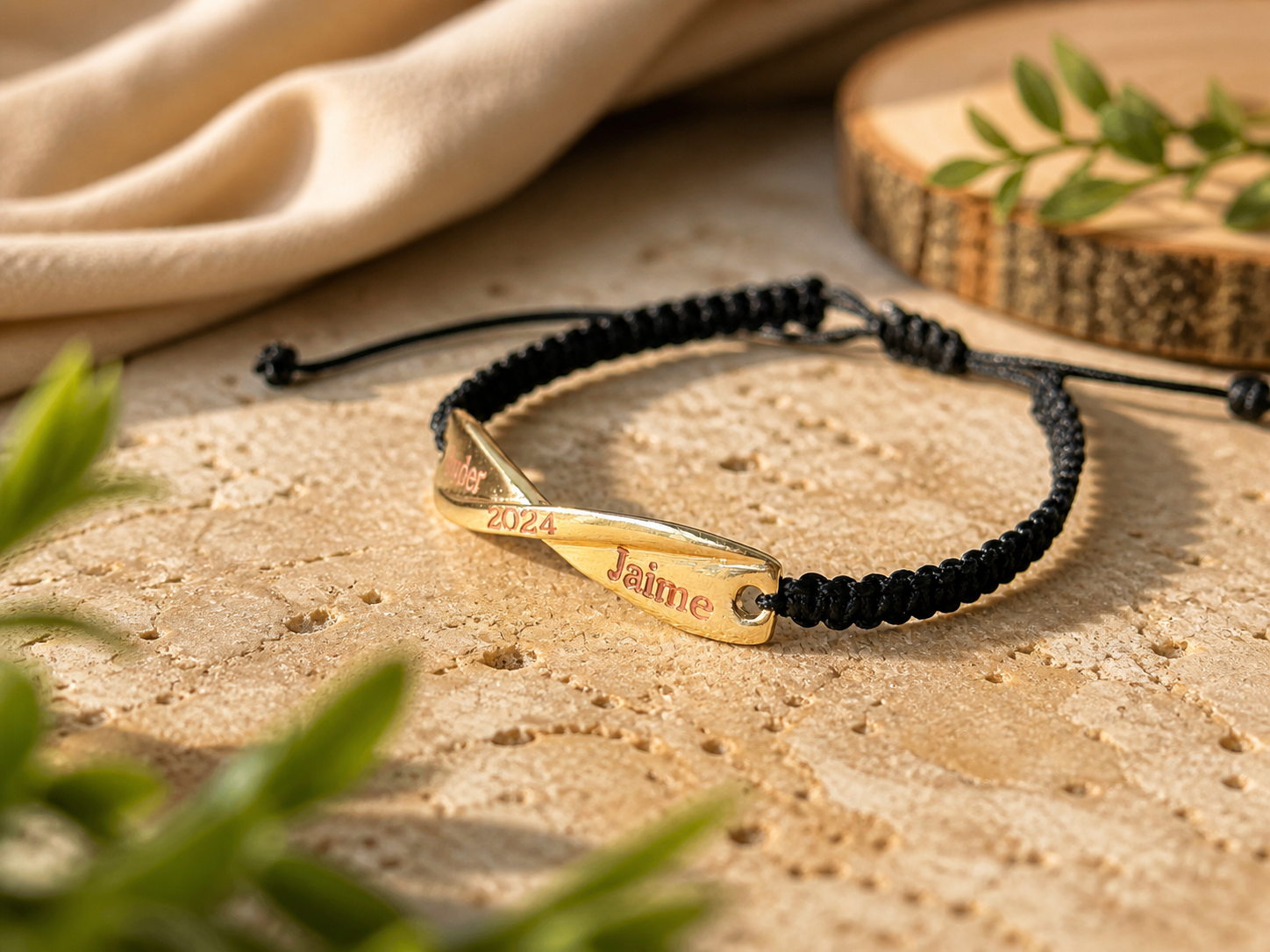 Custom Couple's Infinity Bar Bracelet