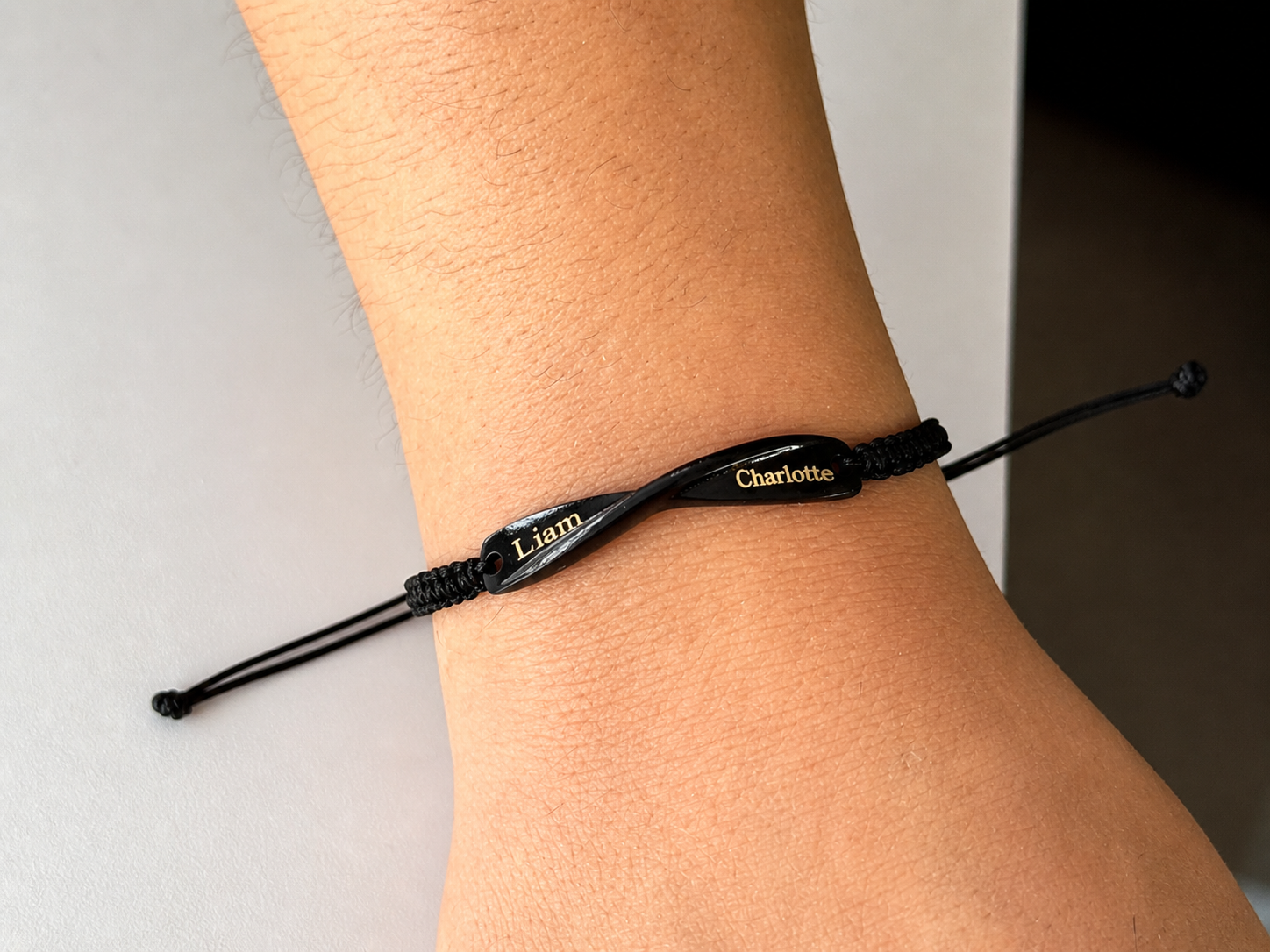 Custom Couple's Infinity Bar Bracelet
