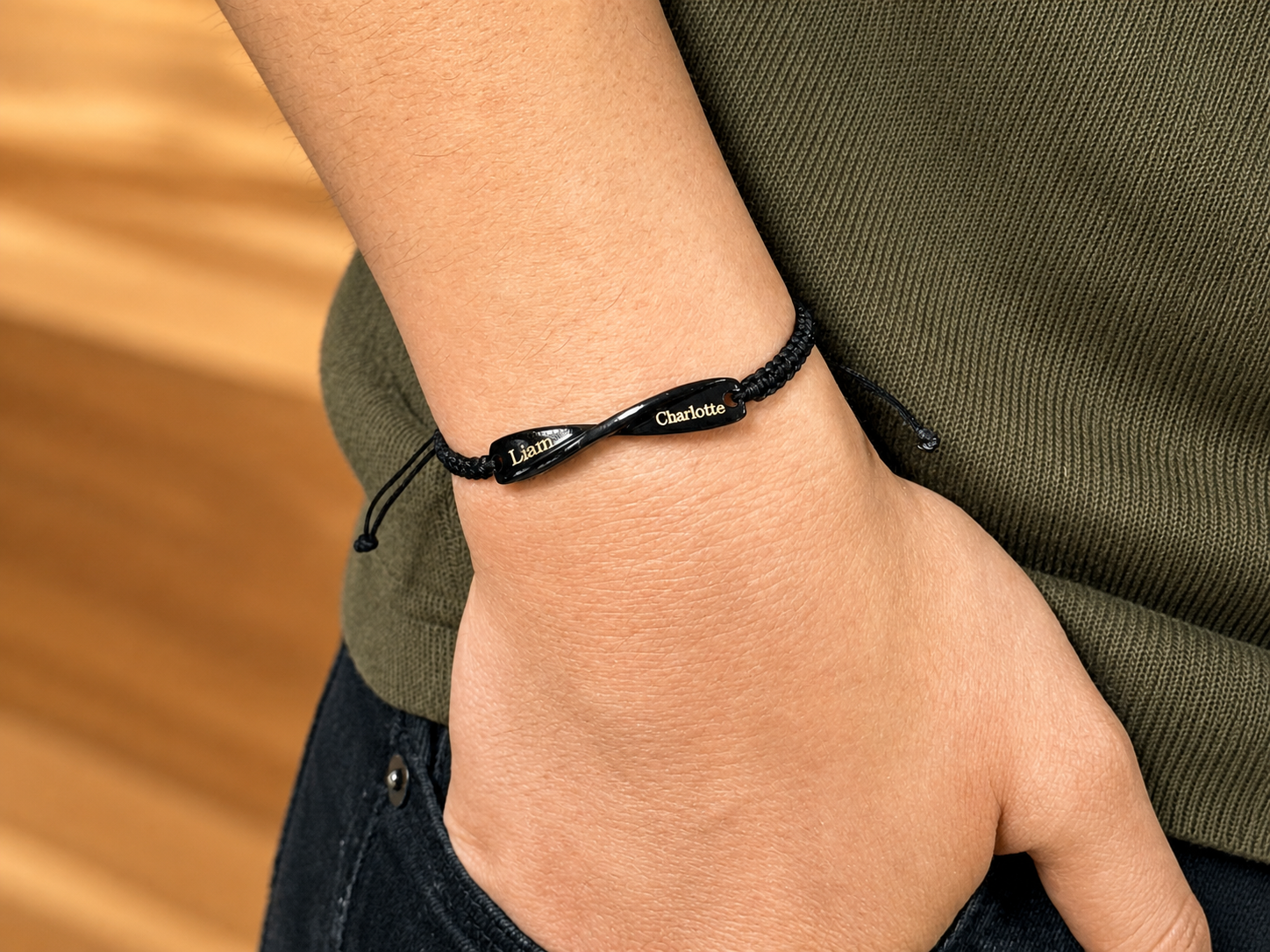 Custom Couple's Infinity Bar Bracelet