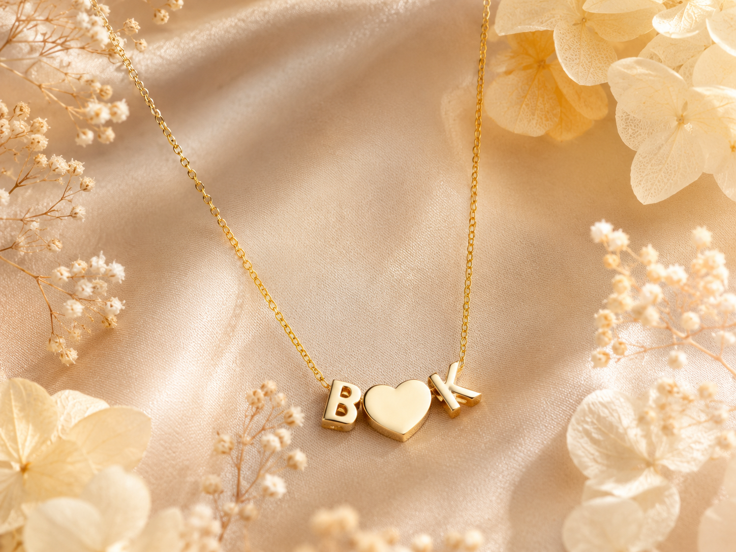 Custom Couple's Initials Heart Necklace