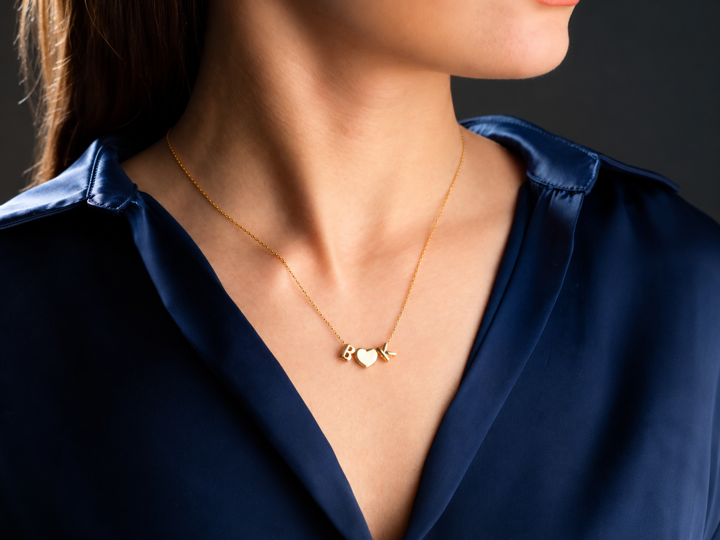 Custom Couple's Initials Heart Necklace