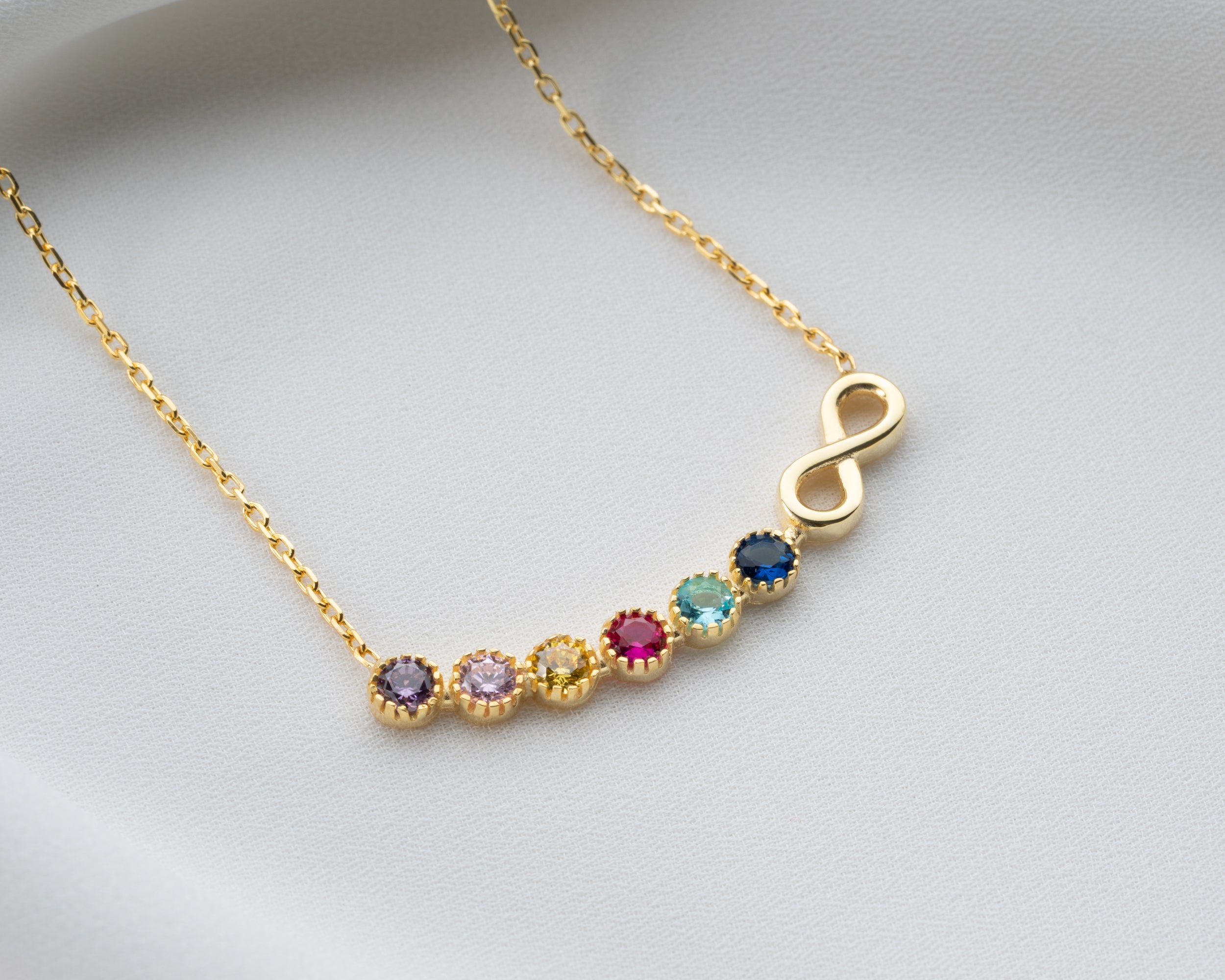 Custom Infinity Birthstone Family Necklace