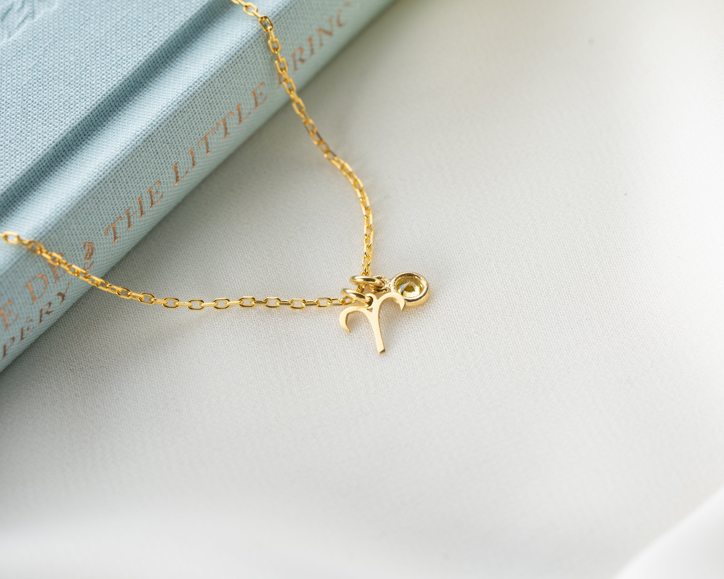 Zodiac Sign and Birthstone Necklace