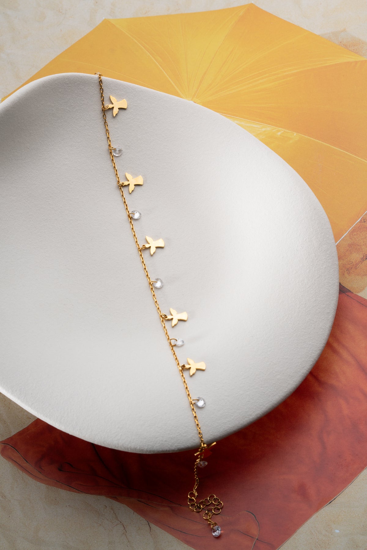 Gold Angel Charm Anklet