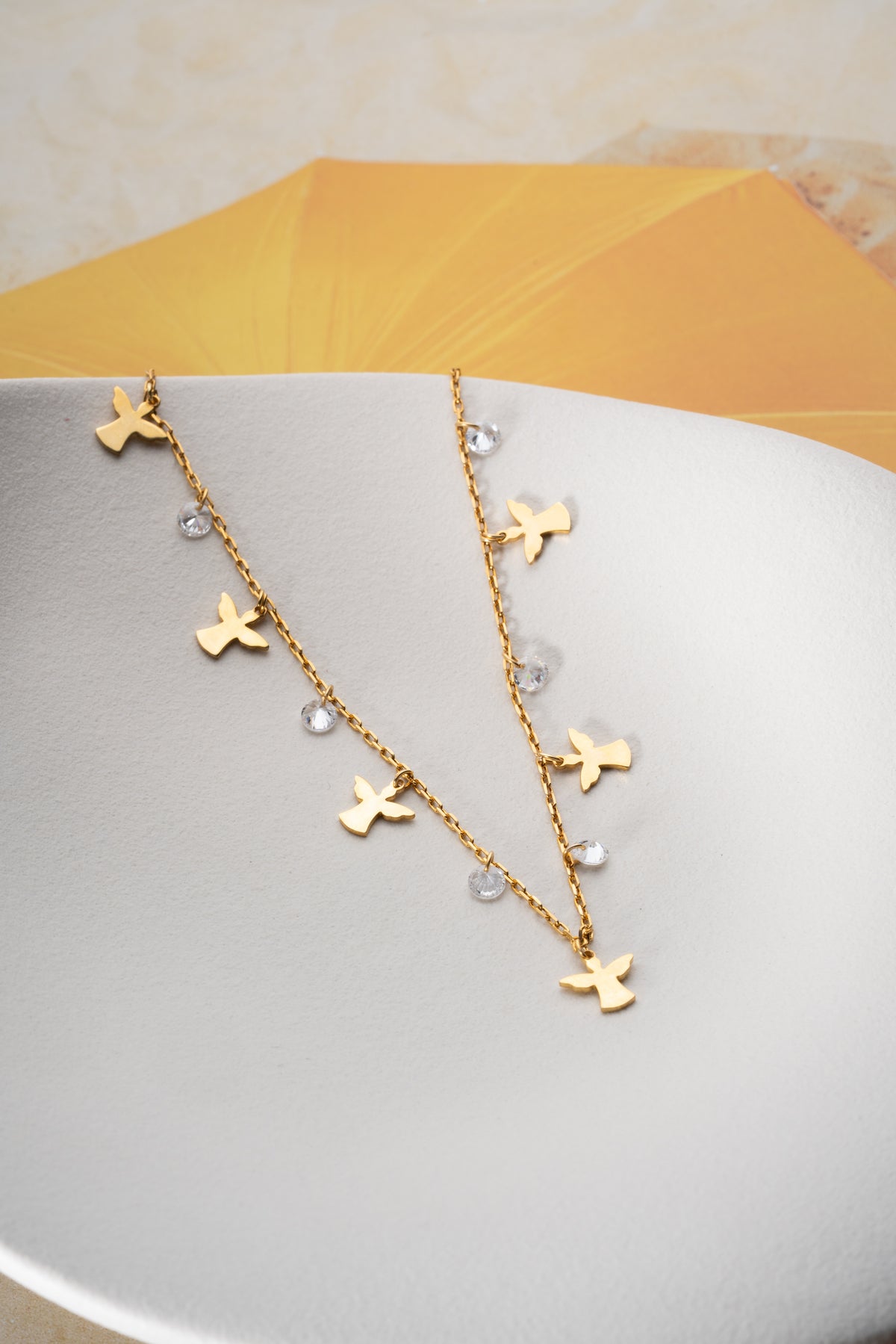 Gold Angel Charm Anklet