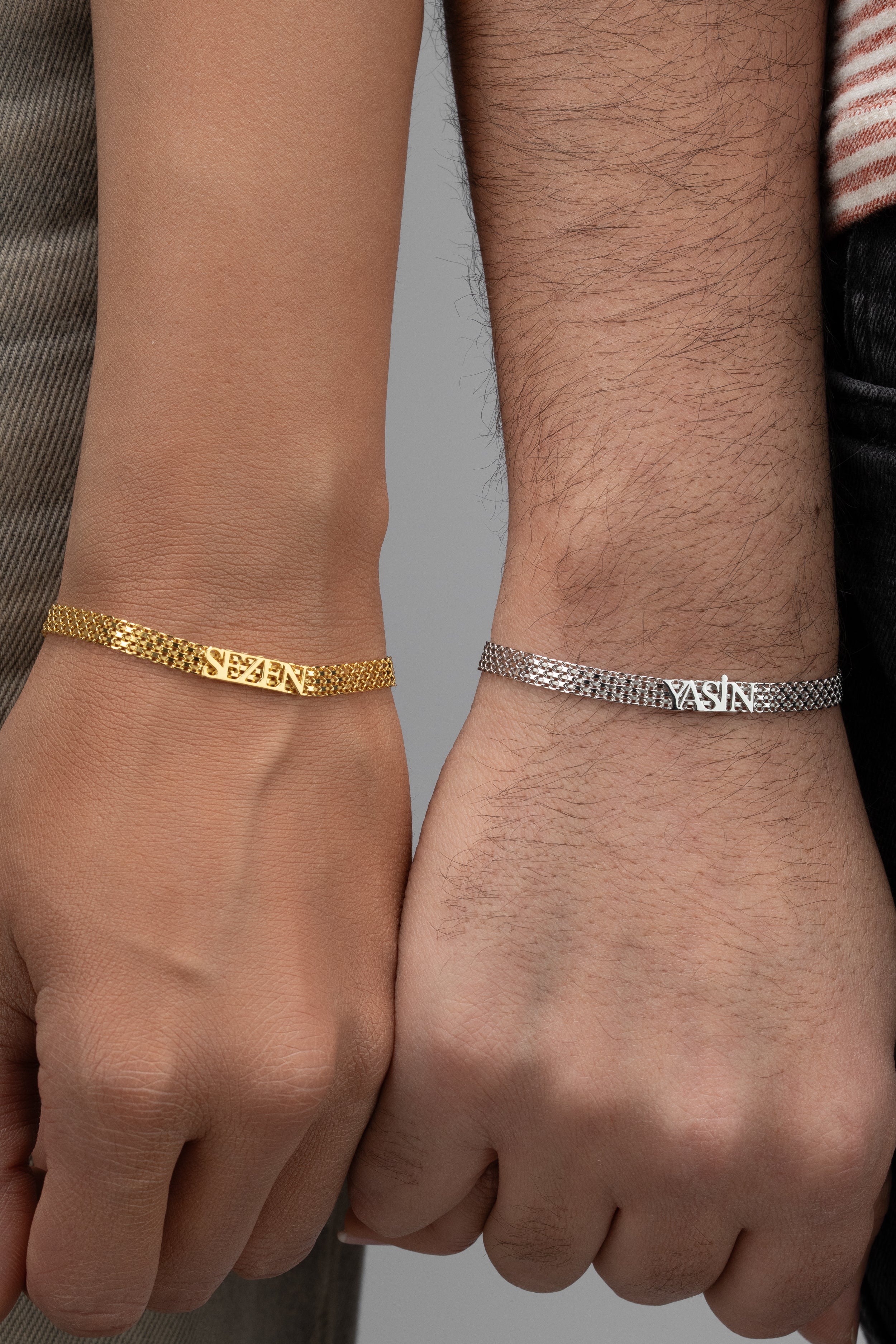 Personalized Couple's Name Chain Bracelets