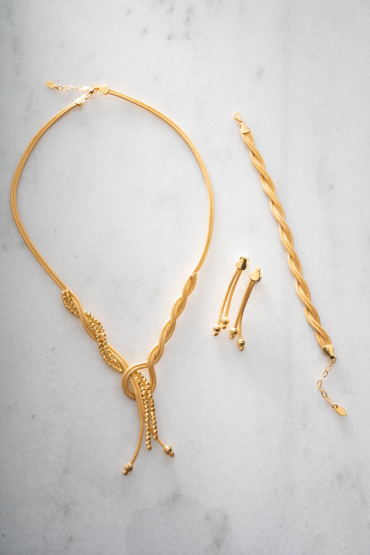 Braided Rope Knot Tassel Jewelry Set