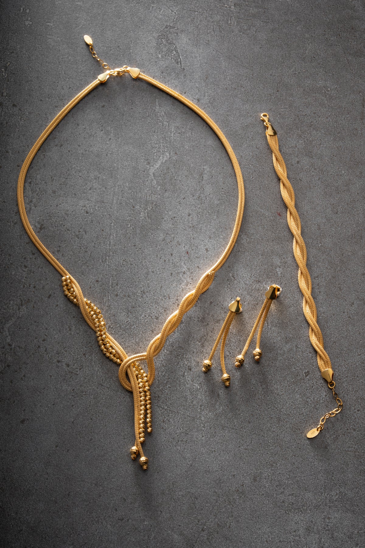 Braided Rope Knot Tassel Jewelry Set