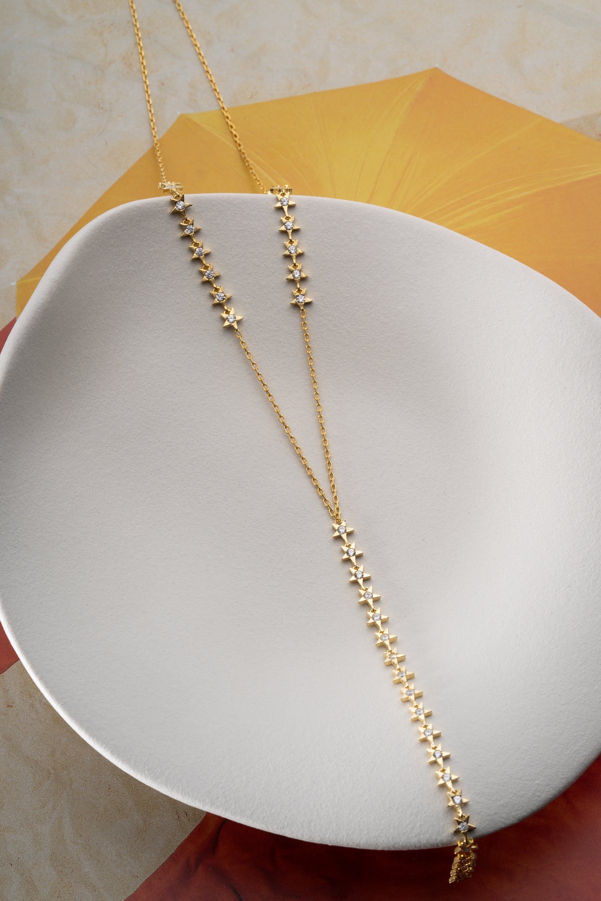 Gold Star Lariat Y Necklace