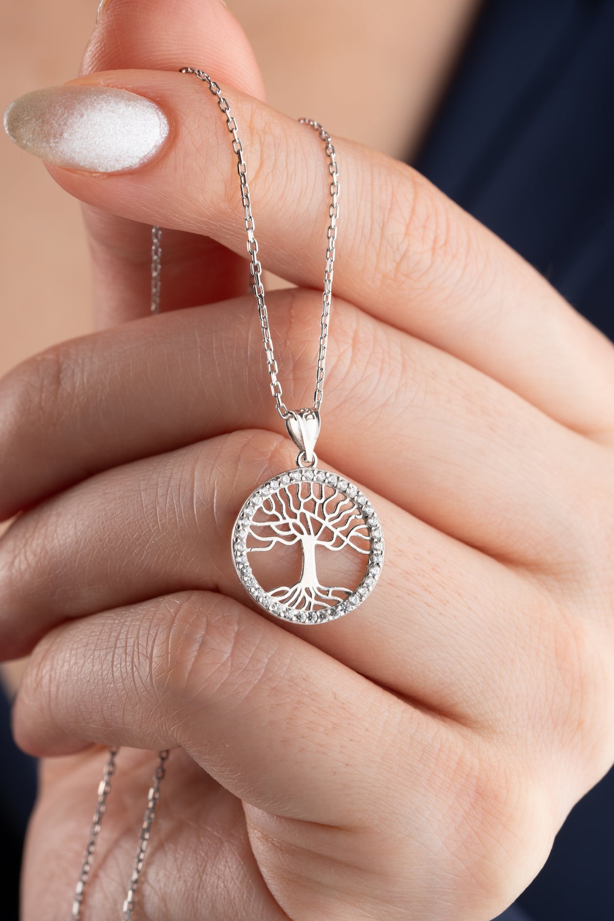 Tree of Life Circle Pendant Necklace