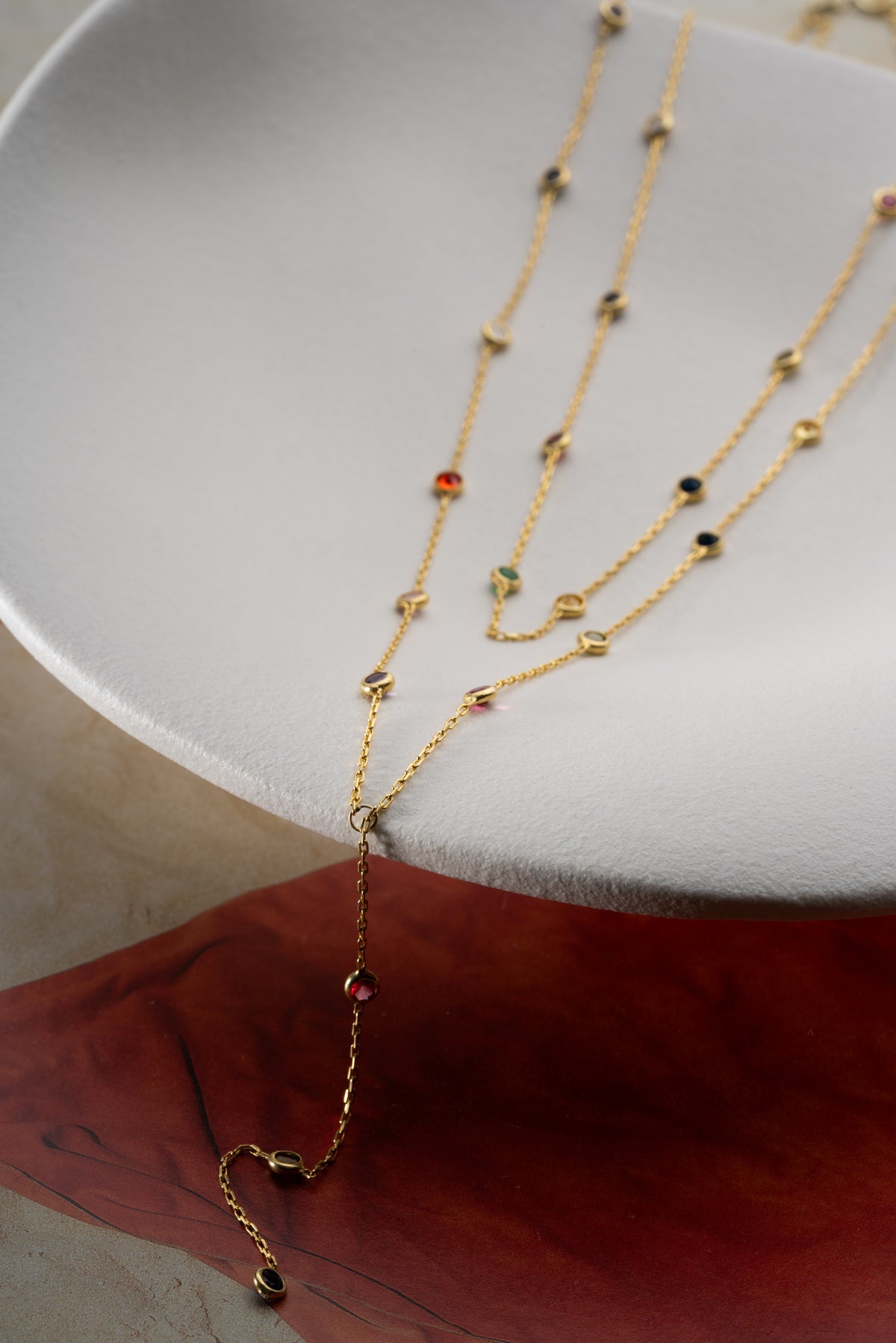 Rainbow Gemstone Layered Necklace