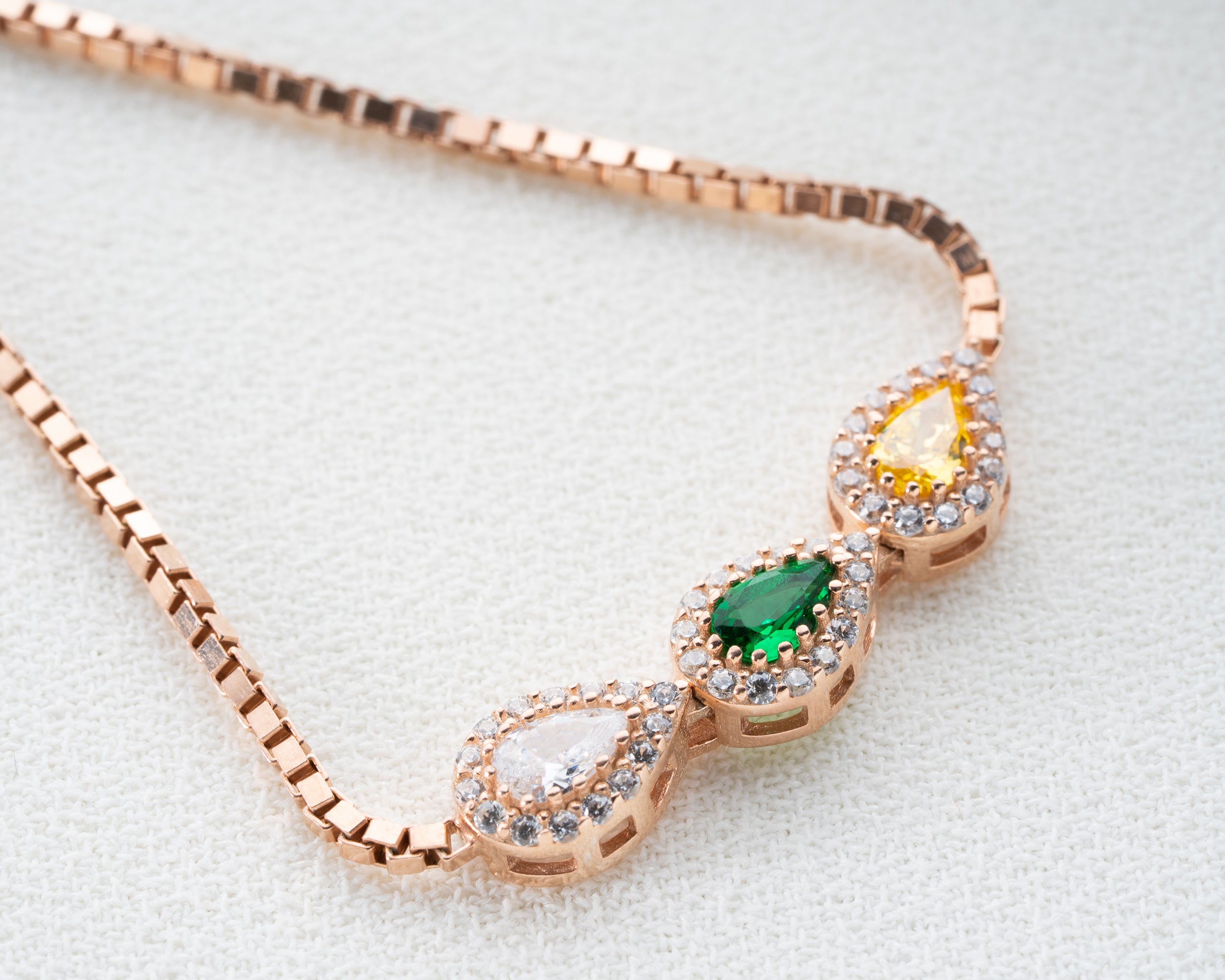 Custom Teardrop Birthstone Family Bracelet