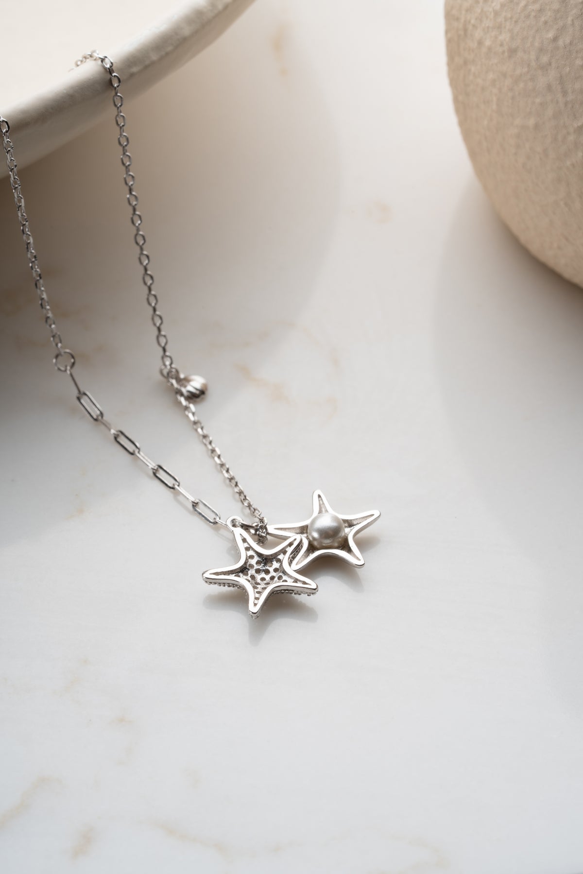 Starfish Pearl Shell Charm Necklace