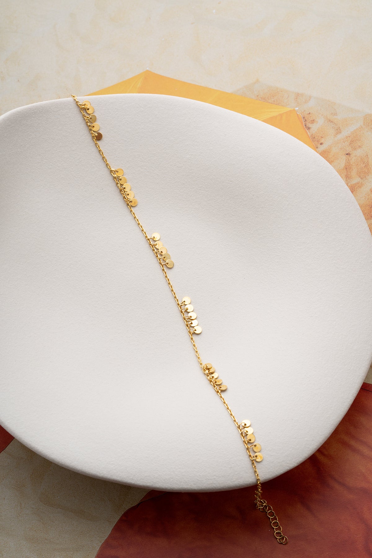 Gold Disc Cluster Charm Anklet