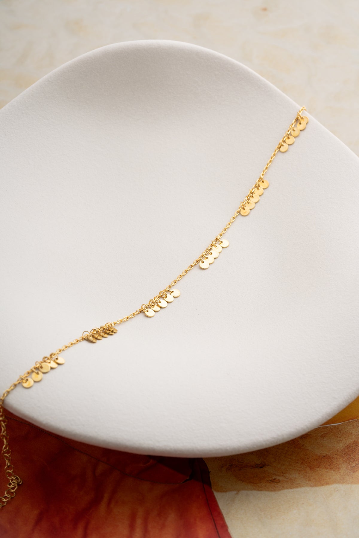 Gold Disc Cluster Charm Anklet