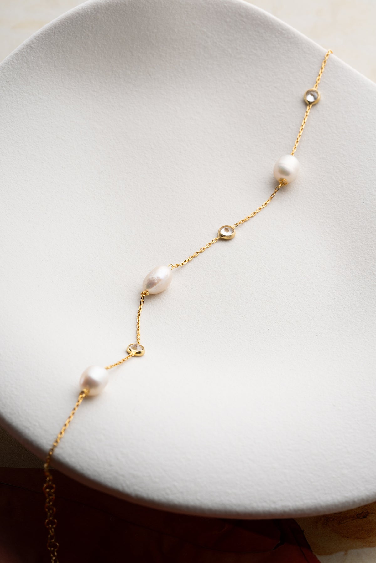 Pearl and Crystal Station Anklet
