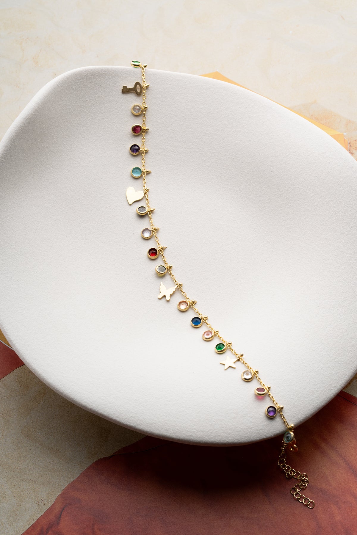 Lucky Charms Rainbow Crystal Anklet