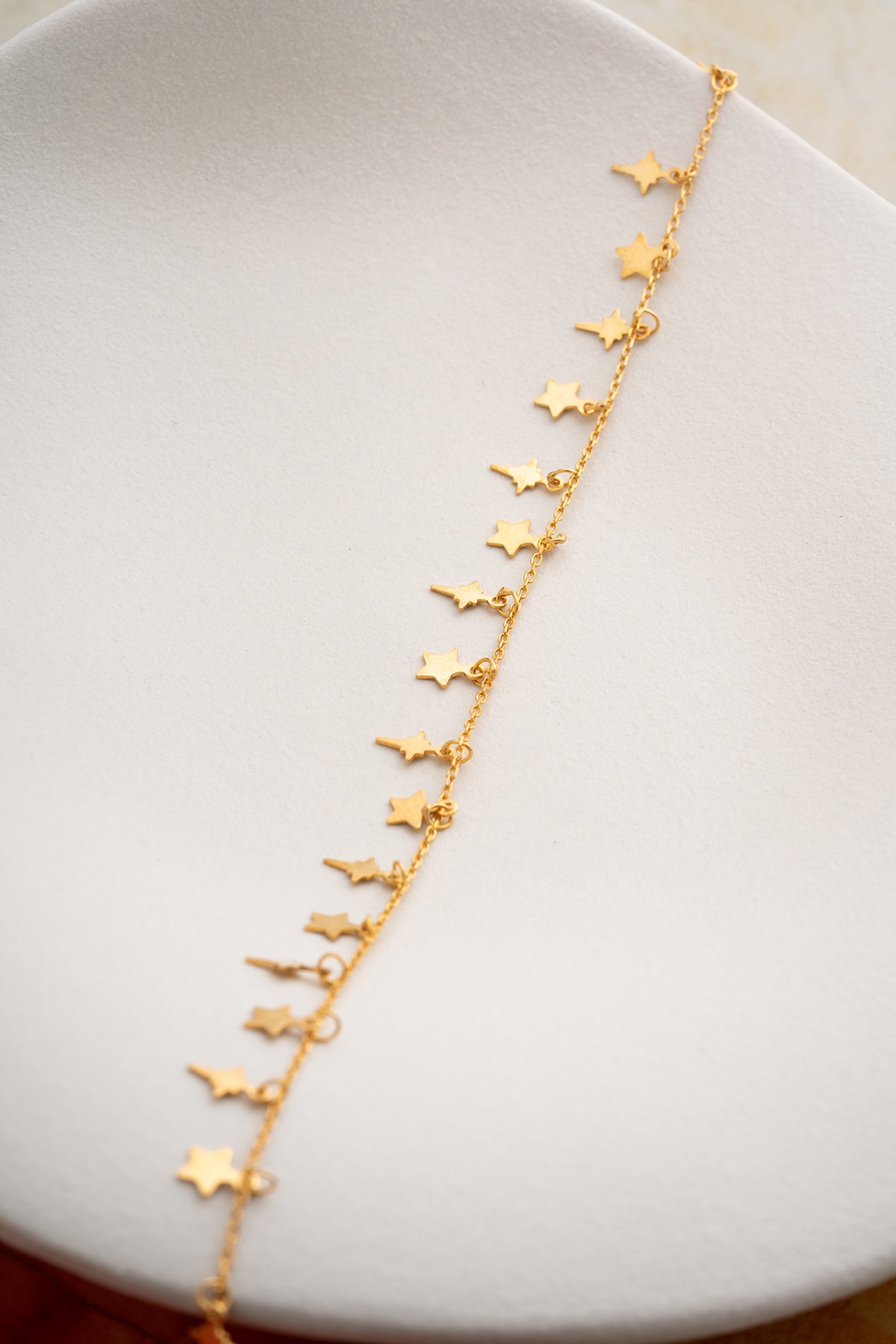 Star Charm Dangle Anklet in Gold