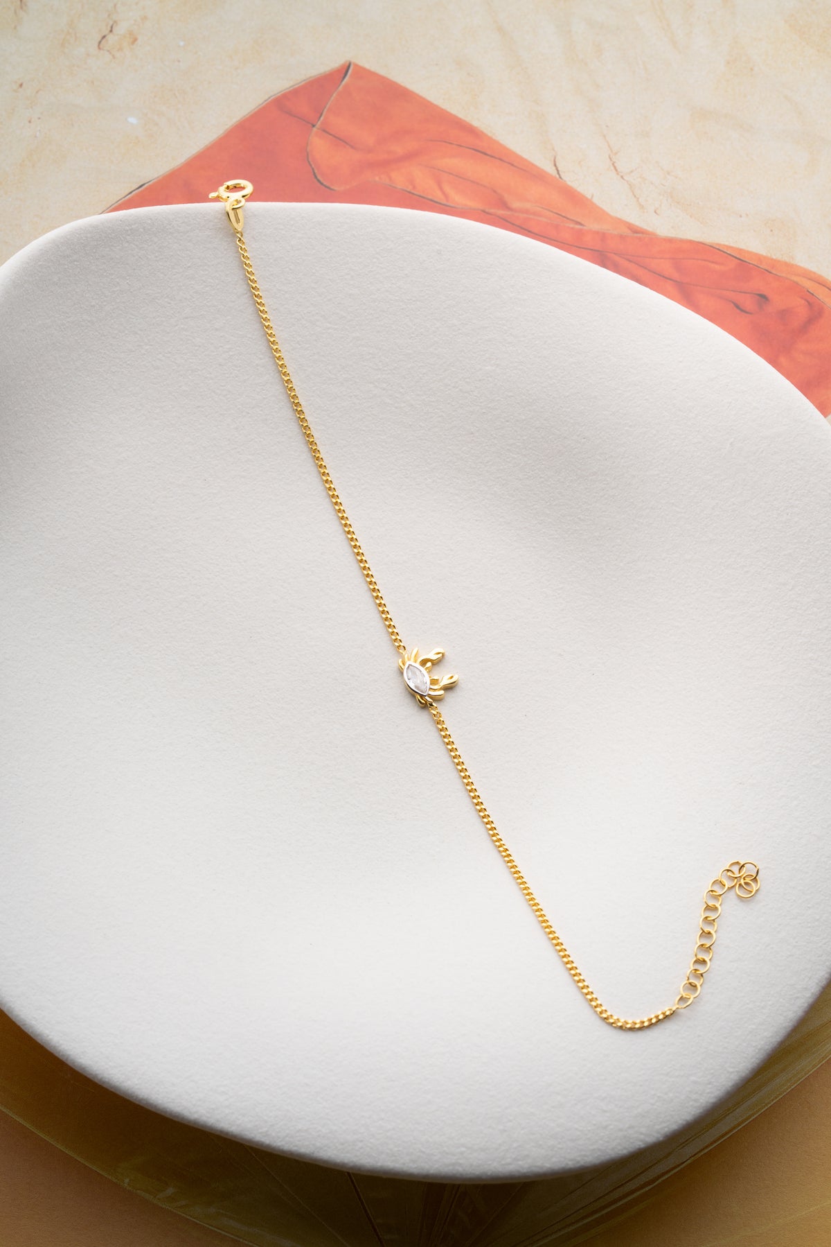 Crab Charm Bracelet in Gold