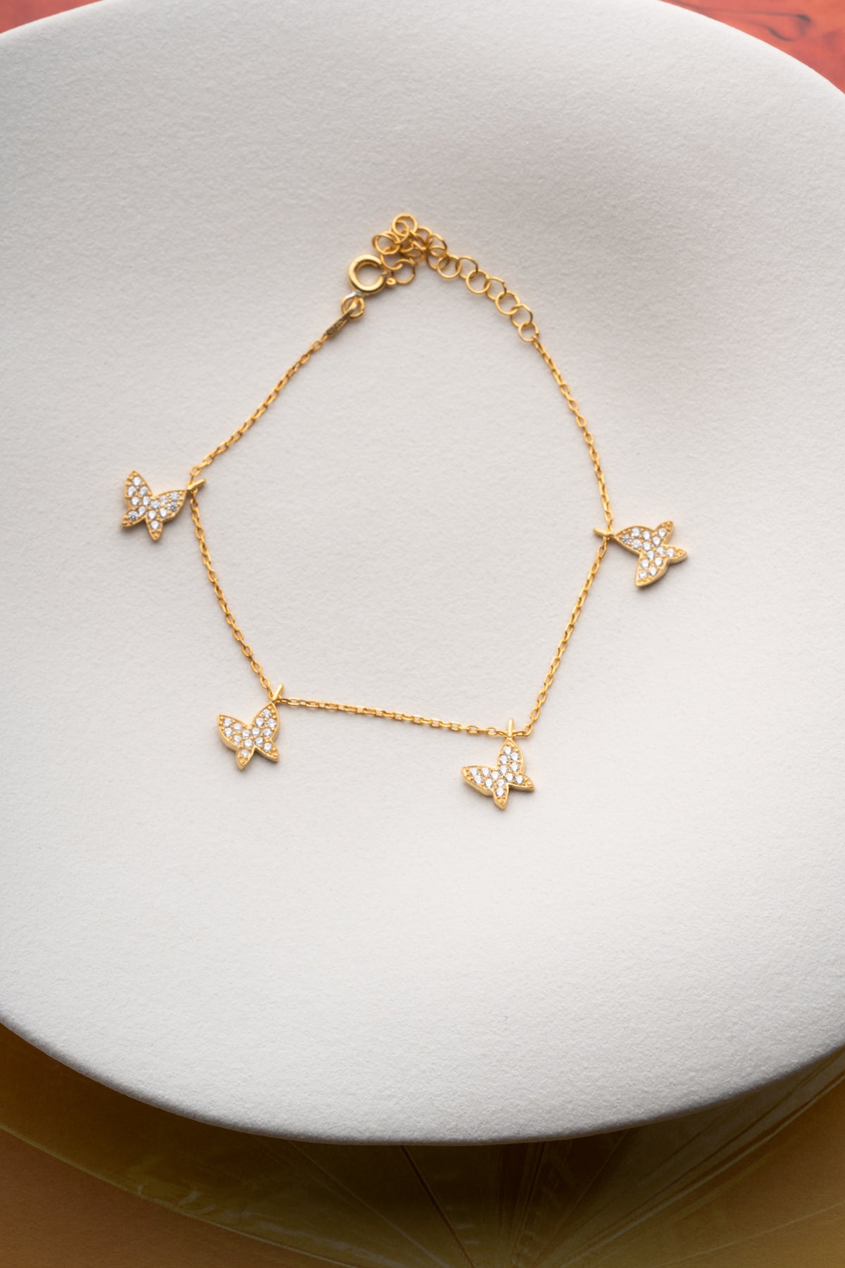 Pave Crystal Butterfly Charm Bracelet