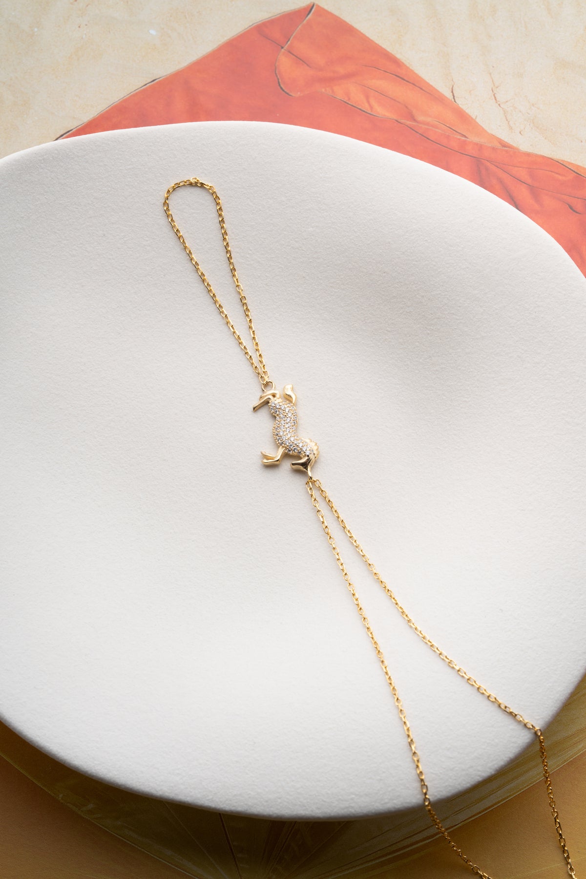 Shahmeran Pave Hand Chain Bracelet