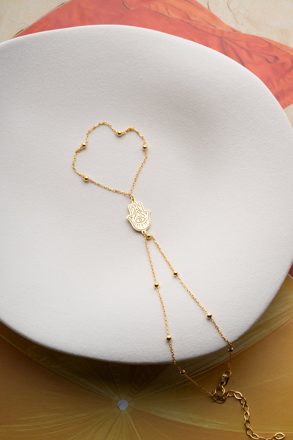 Hamsa Hand Chain Bracelet in Gold