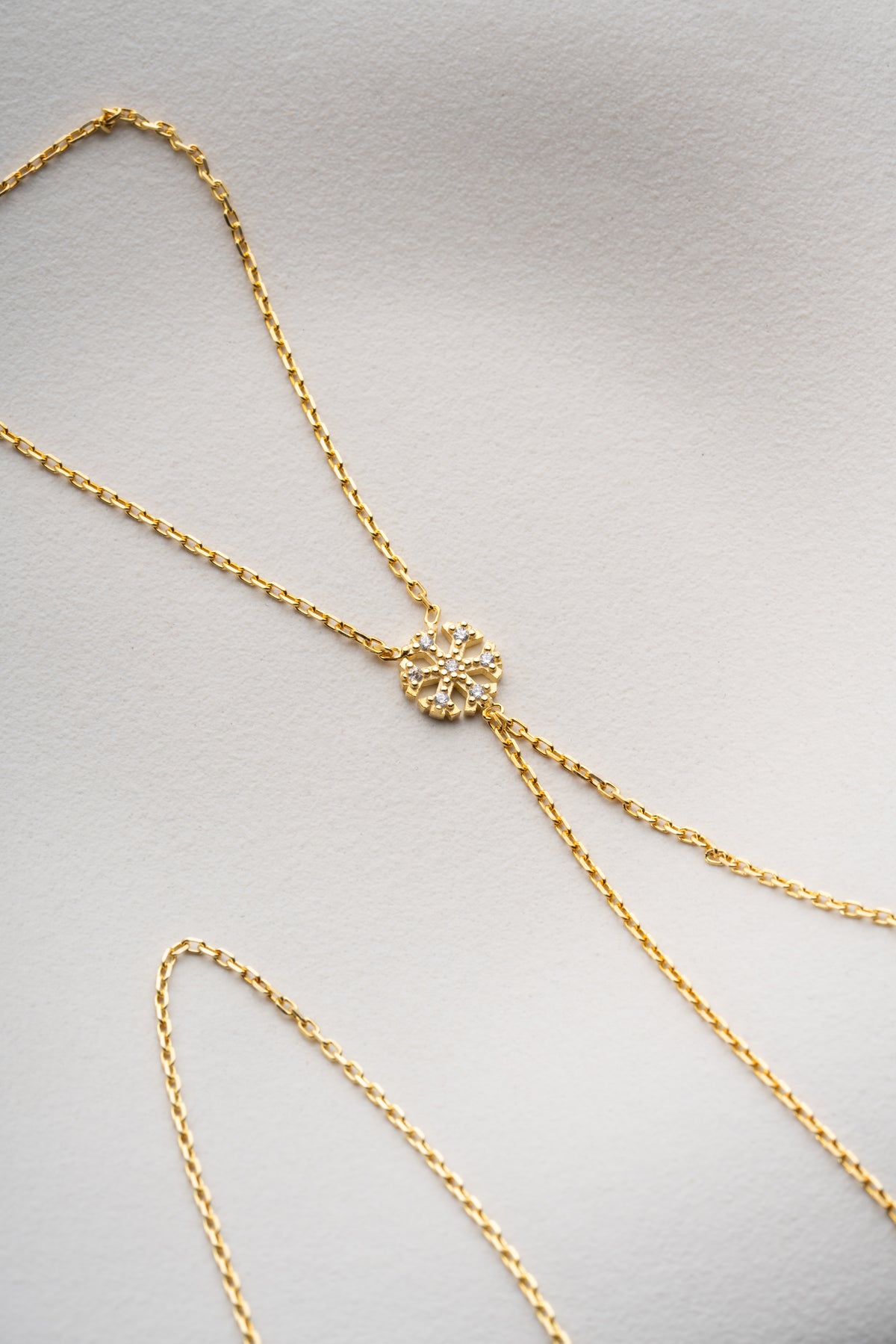 Snowflake Charm Hand Chain Bracelet