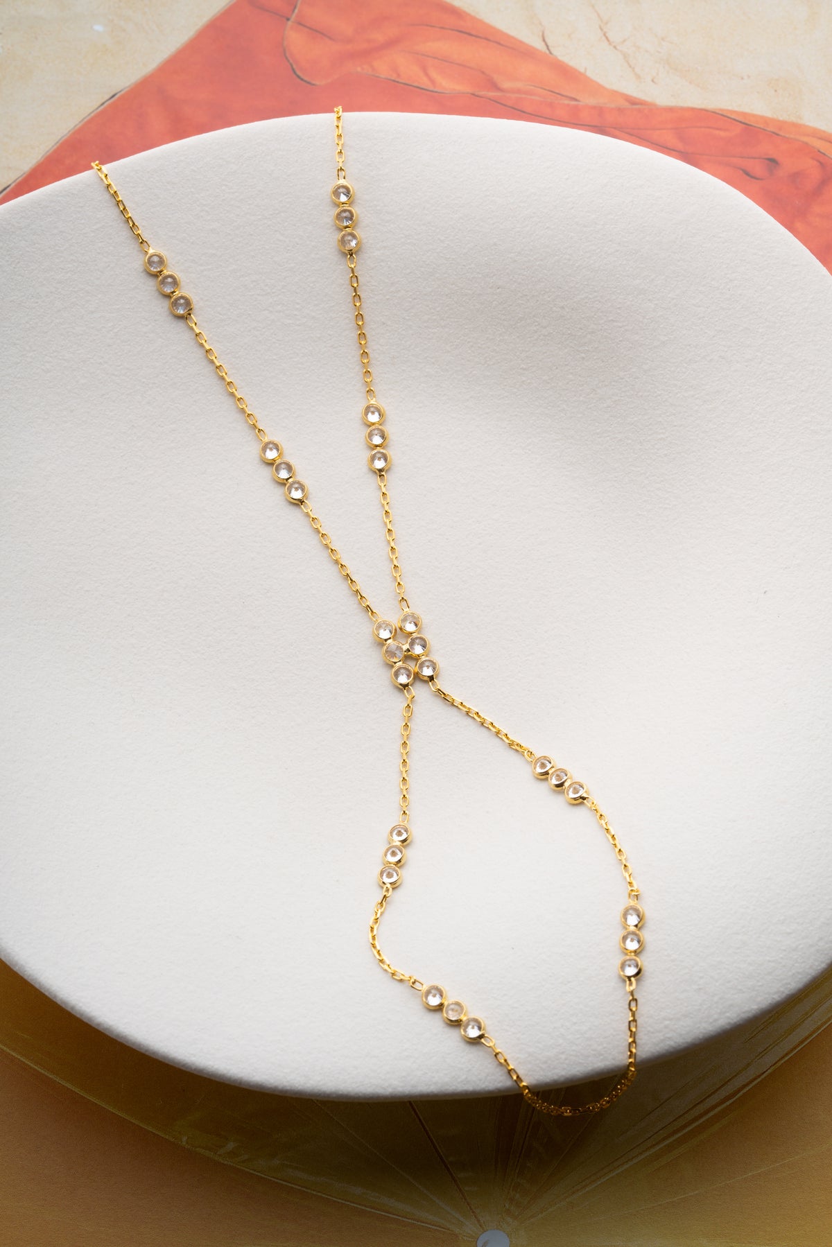 Bezel Crystal Cluster Hand Chain Bracelet