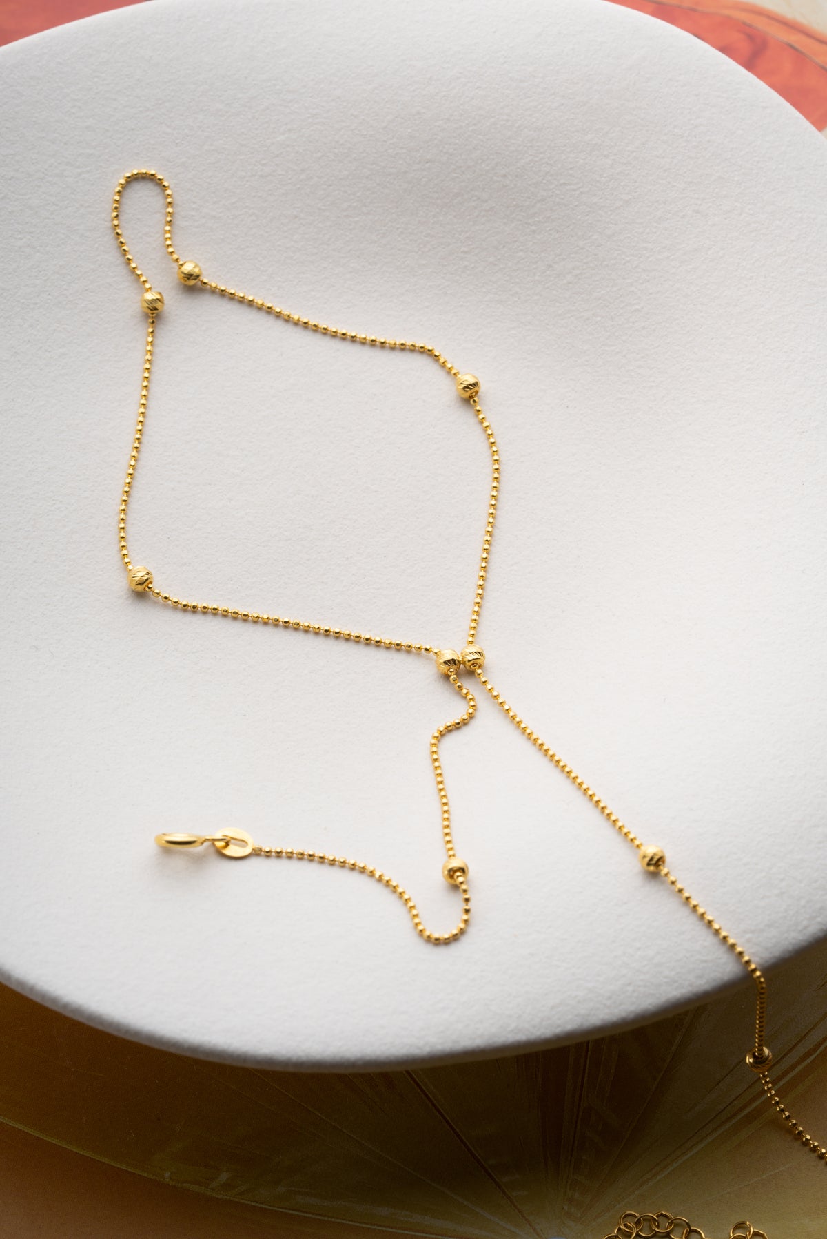 Diamond Cut Ball Chain Hand Bracelet