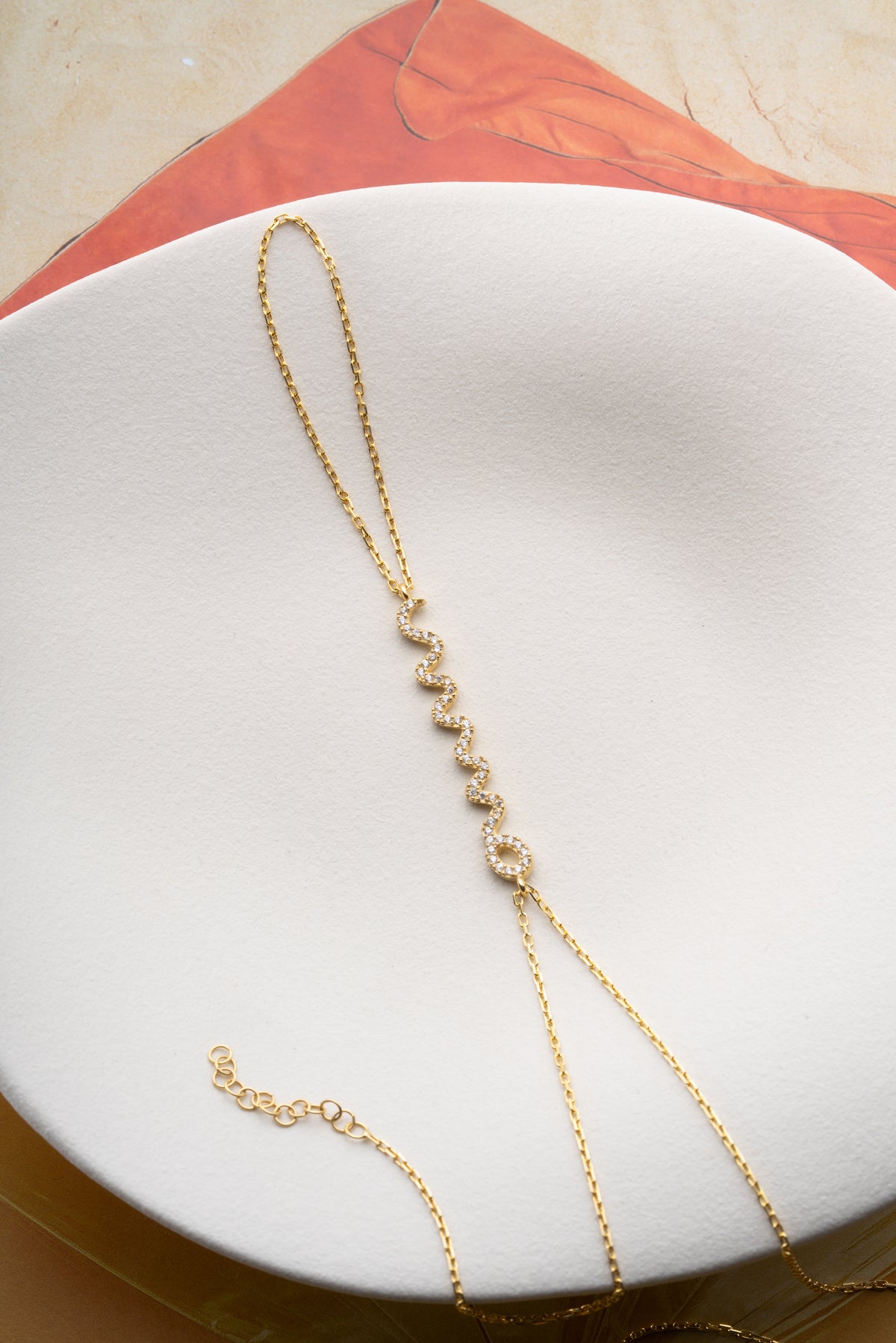 Pave Crystal Snake Hand Chain Bracelet