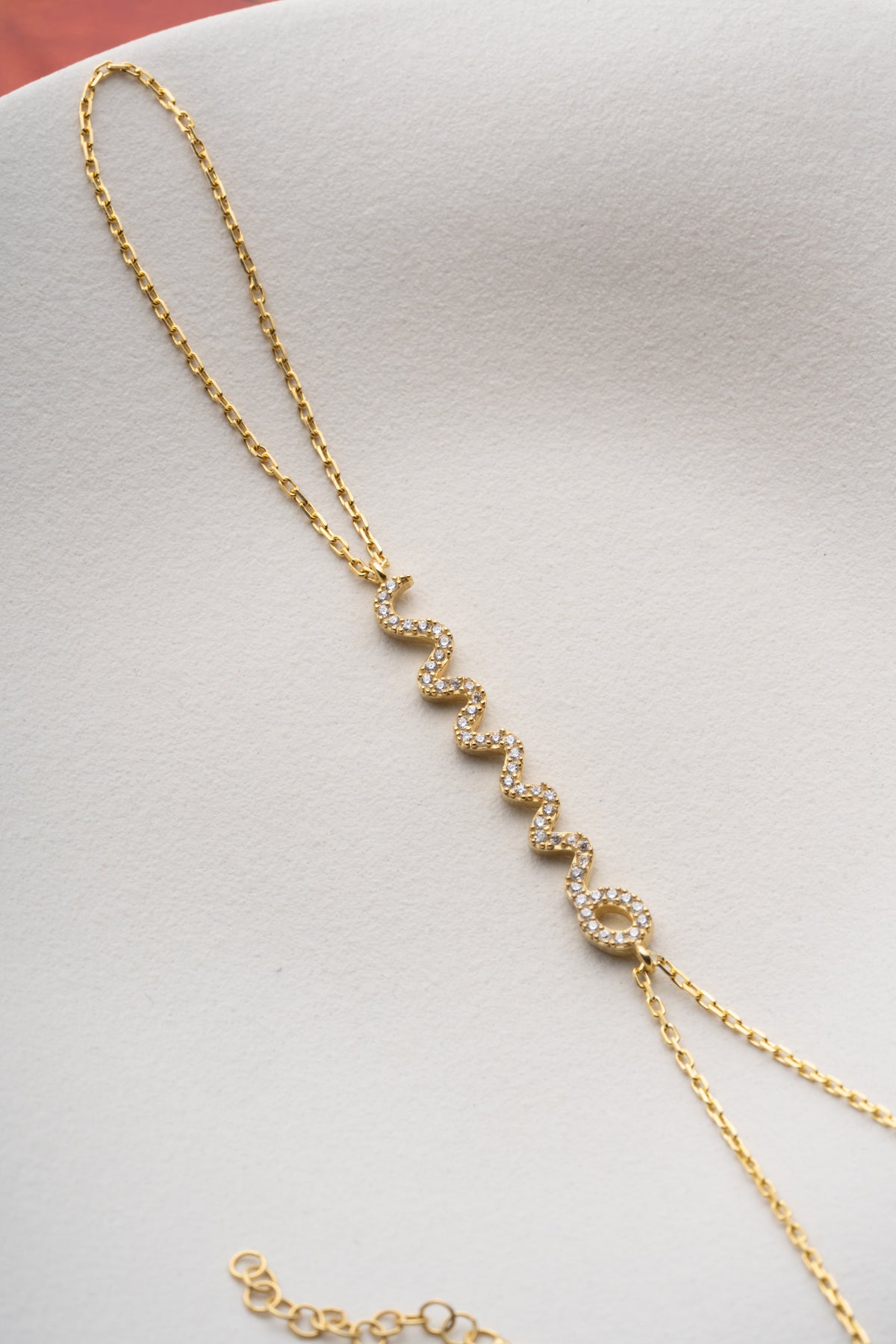 Pave Crystal Snake Hand Chain Bracelet