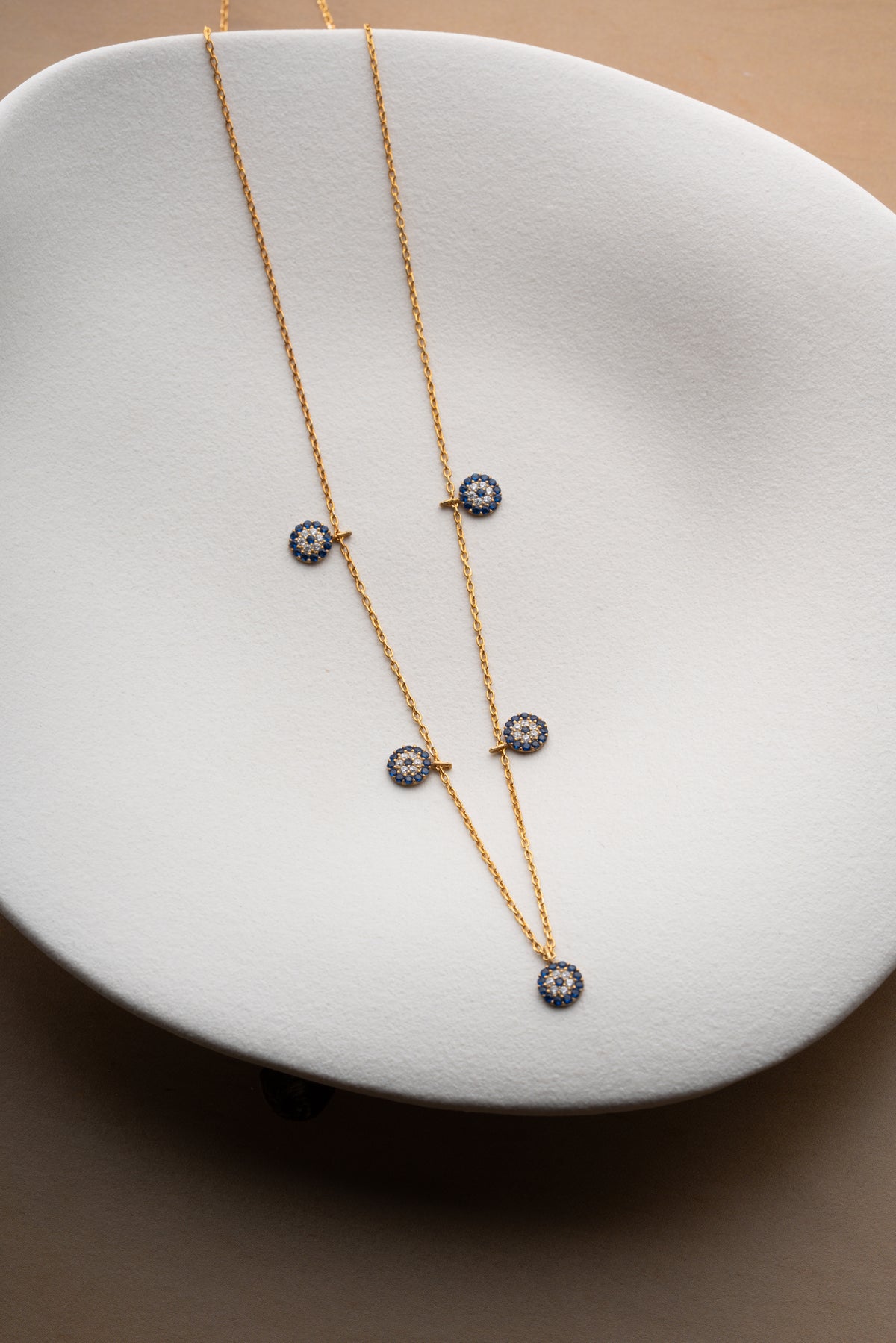 Layered Pave Evil Eye Necklace
