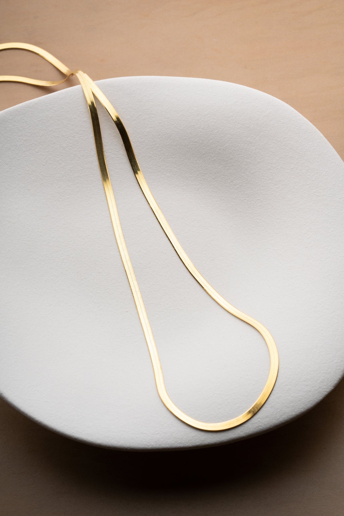 Gold Herringbone Snake Chain Necklace