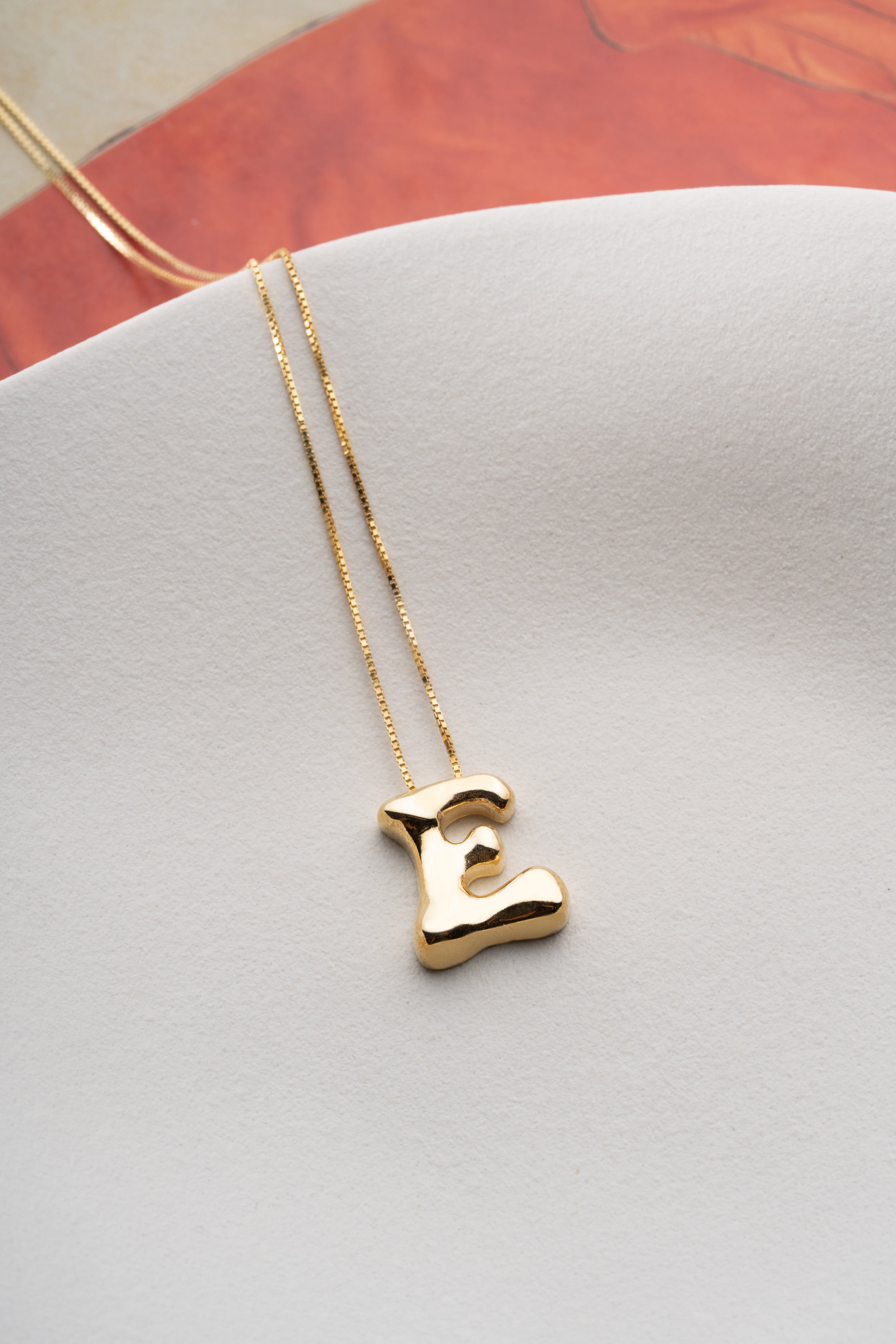 Custom Bubble Letter Initial Necklace