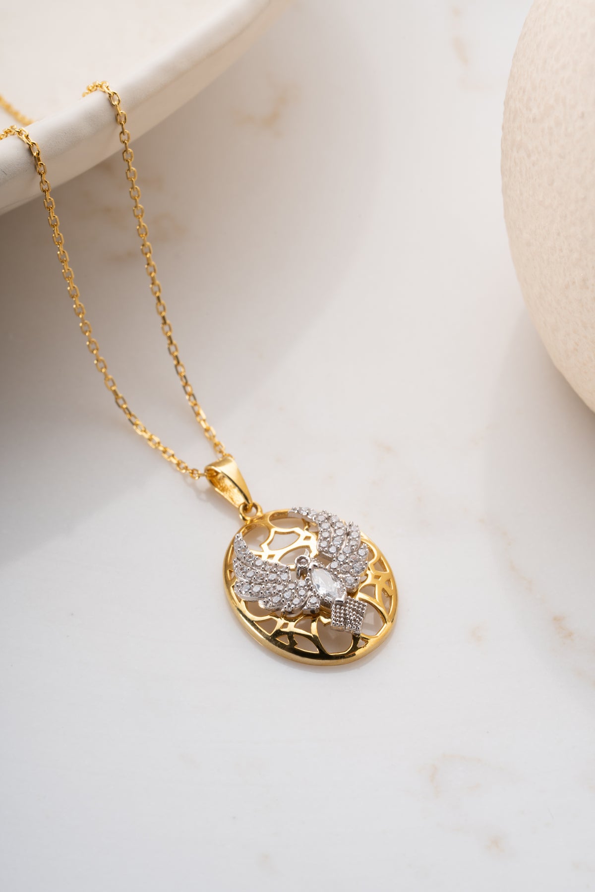 Phoenix Bird Medallion Necklace