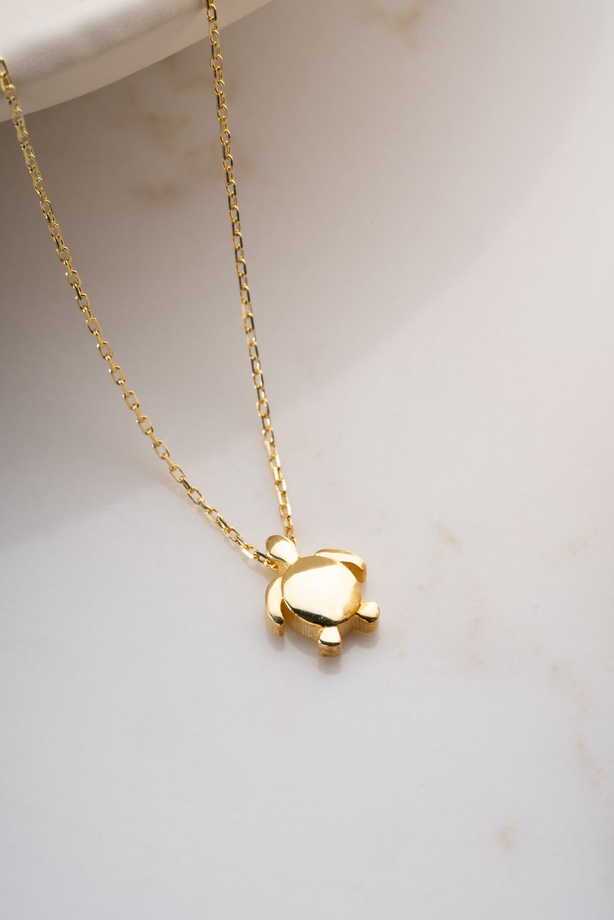 Tiny Gold Turtle Pendant Necklace