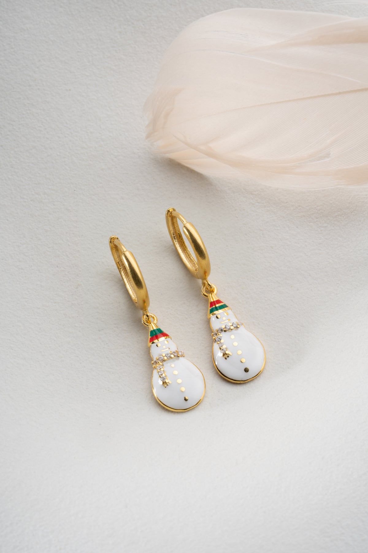 Snowman Enamel Drop Earrings