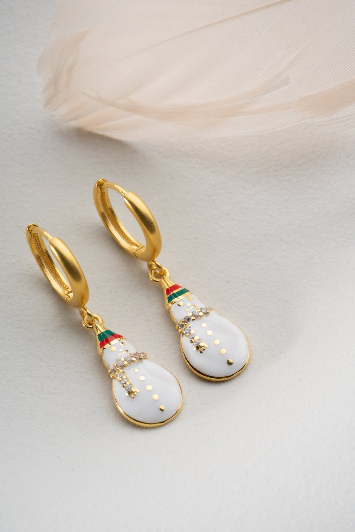 Snowman Enamel Drop Earrings
