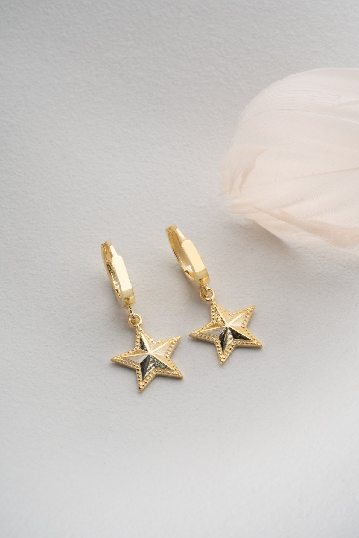 Star Charm Huggie Hoop Earrings