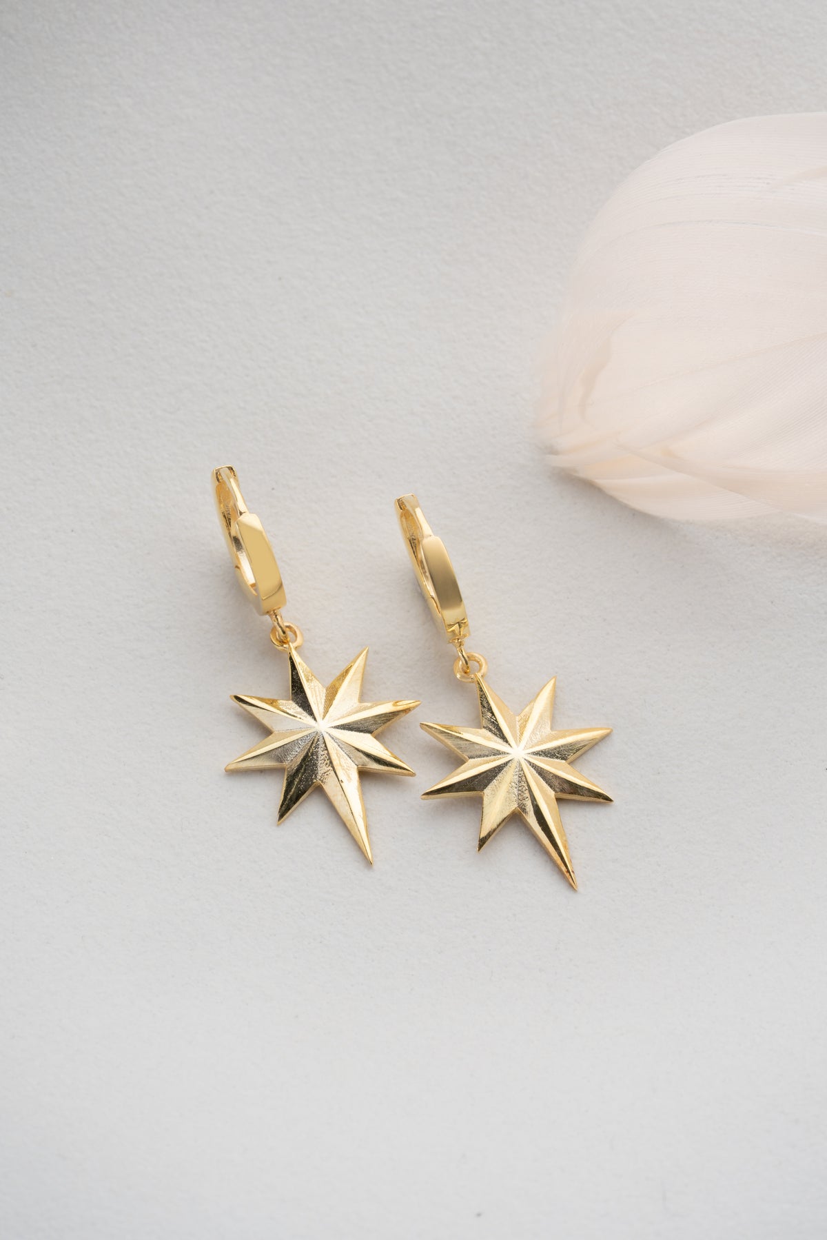 North Star Drop Huggie Earrings