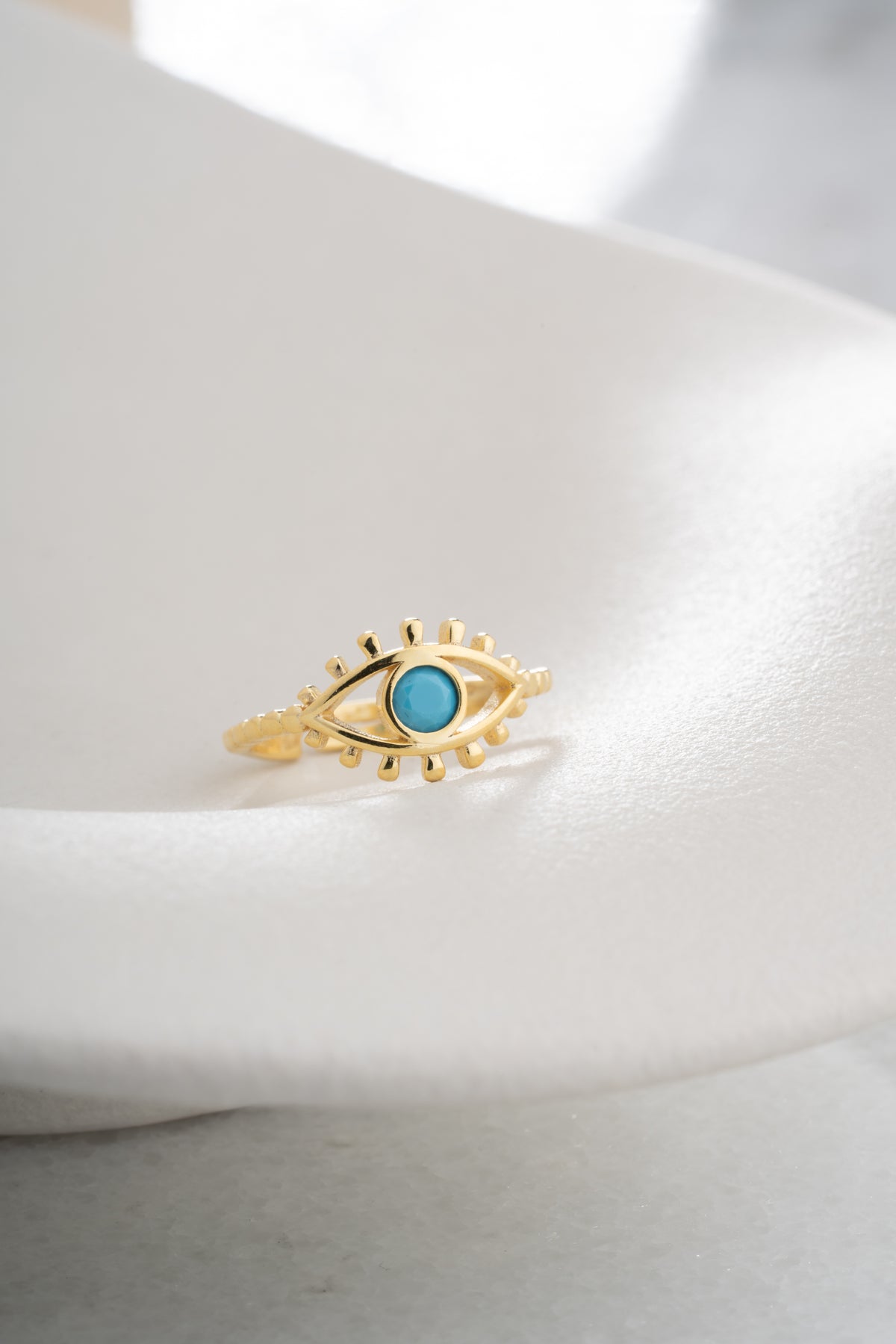 Evil Eye Turquoise Ring in Gold